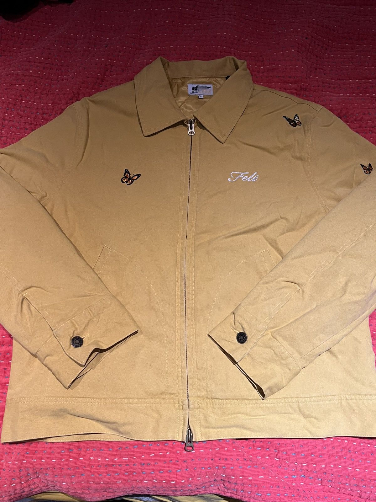 FELT yellow butterfly garden jacket