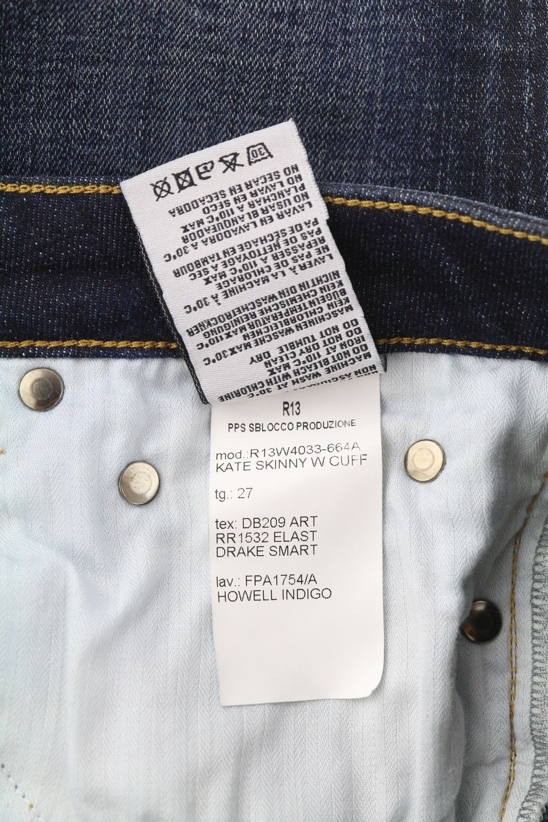 R13 KATE 27 Skinny Cuff Howell Indigo Ankle Cropped 85427 Size 27" / US 4 / IT 40 - 9 Thumbnail