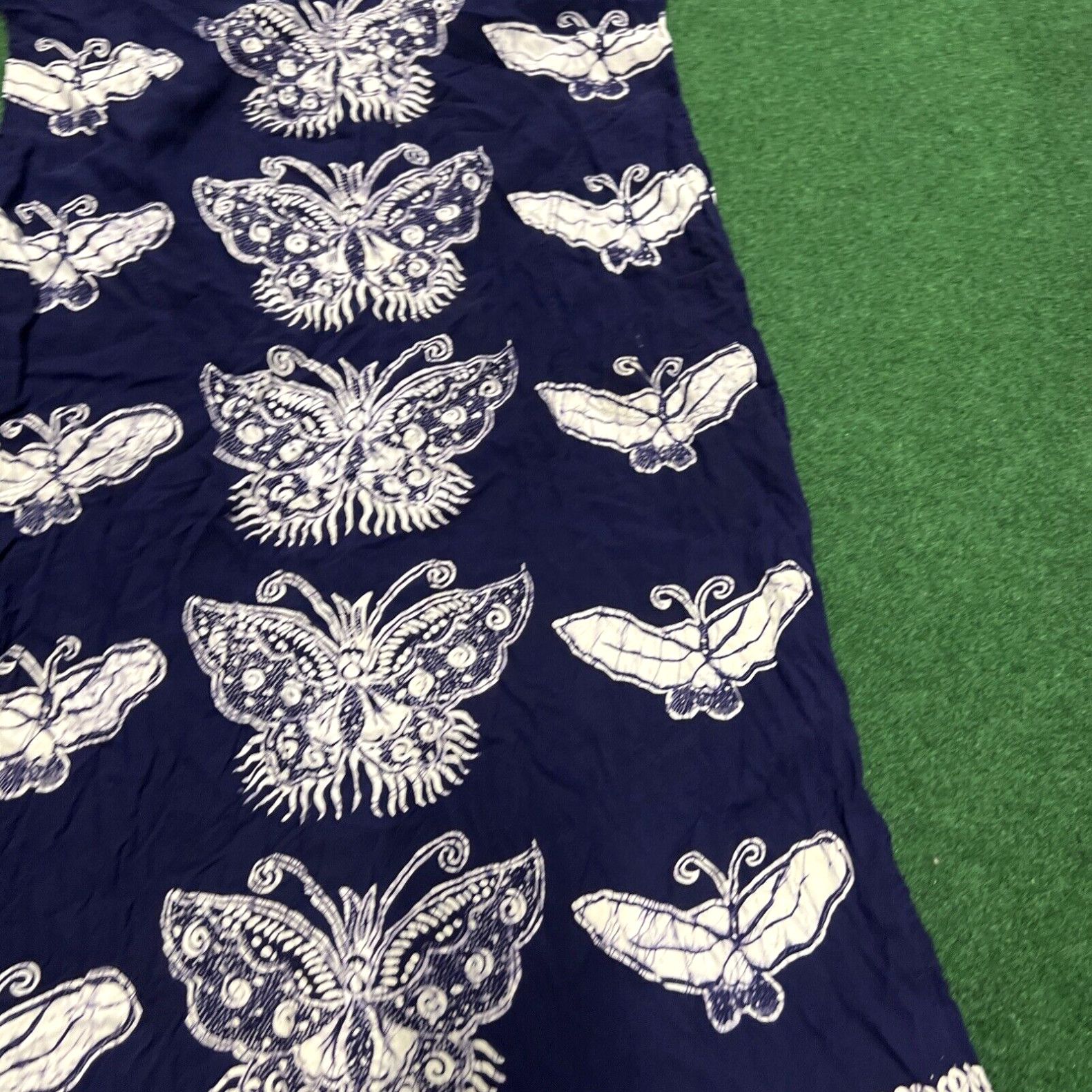 Vintage Fashion Dress Butterfly One Size Hawaiian Midi Beach Vacation Swim Cover Up Size ONE SIZE - 3 Thumbnail