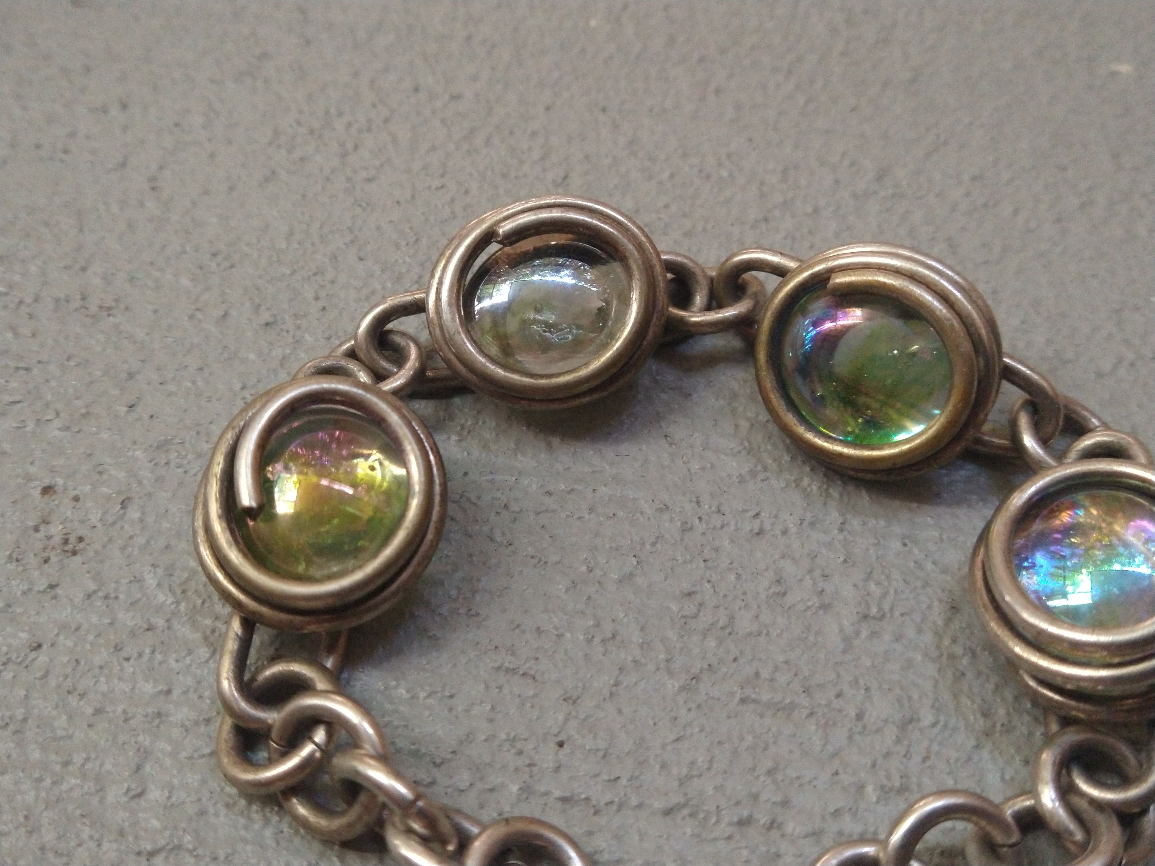 Jewelry × Vintage Vintage Sterling Silver Bracelet 8.25" Marble Modern Size ONE SIZE - 2 Thumbnail