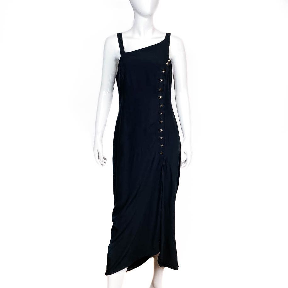 VERSUS Gianni Versace Dark Blue Medusa Long Dress Vintage
