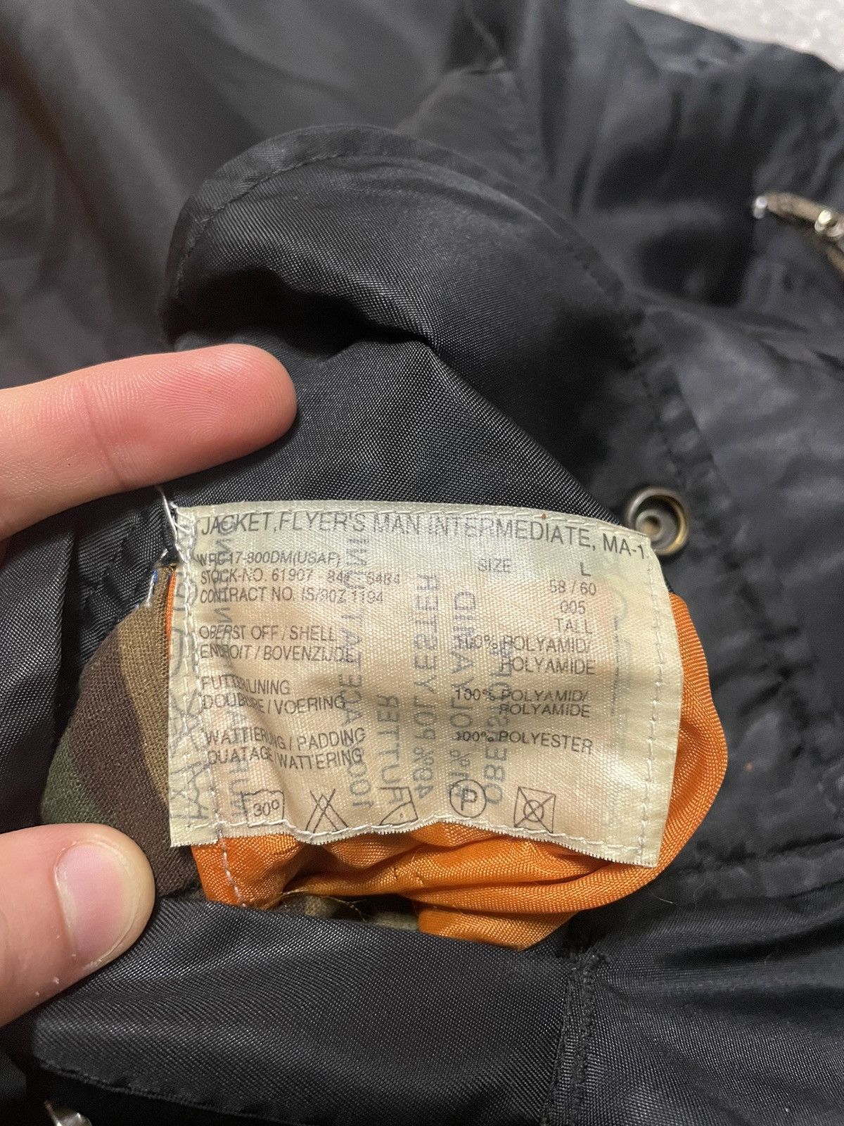 Alpha Industries Vintage 90's MA1 Flyer's Intermediate Bomber Jacket Size US L / EU 52-54 / 3 - 8 Thumbnail