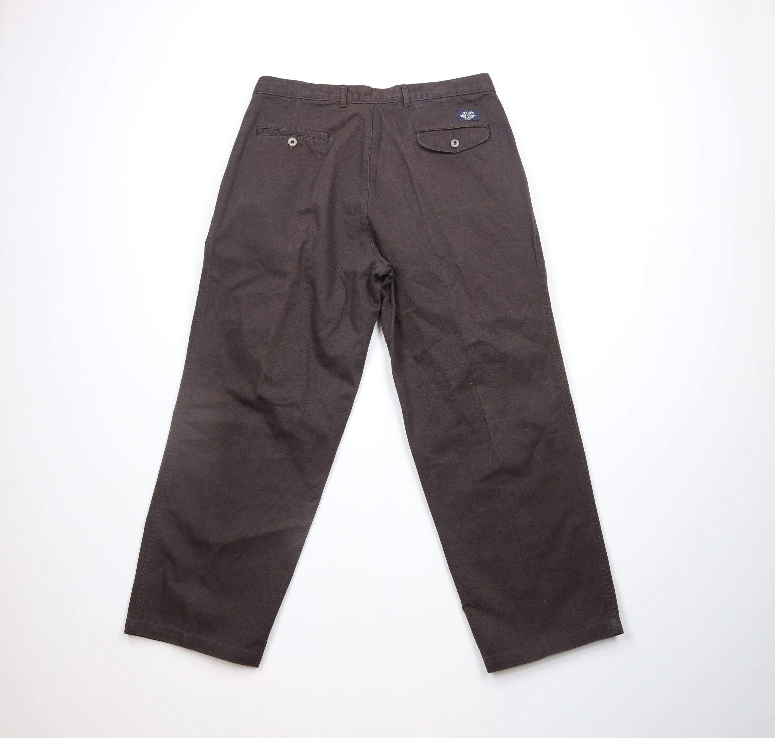 Vintage Vintage 90s Streetwear Pleated Wide Leg Chino Pants Brown Size US 36 / EU 52 - 10 Thumbnail
