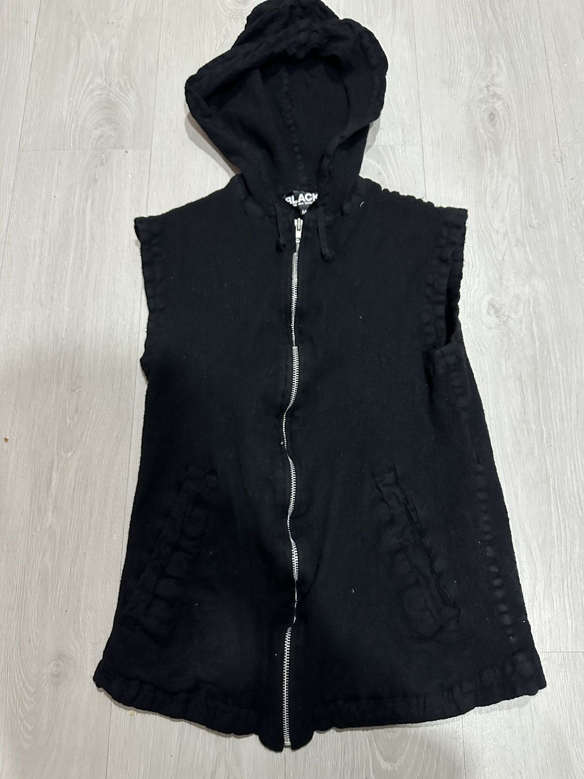 Comme des Garçons Black hooded sleeveless vest