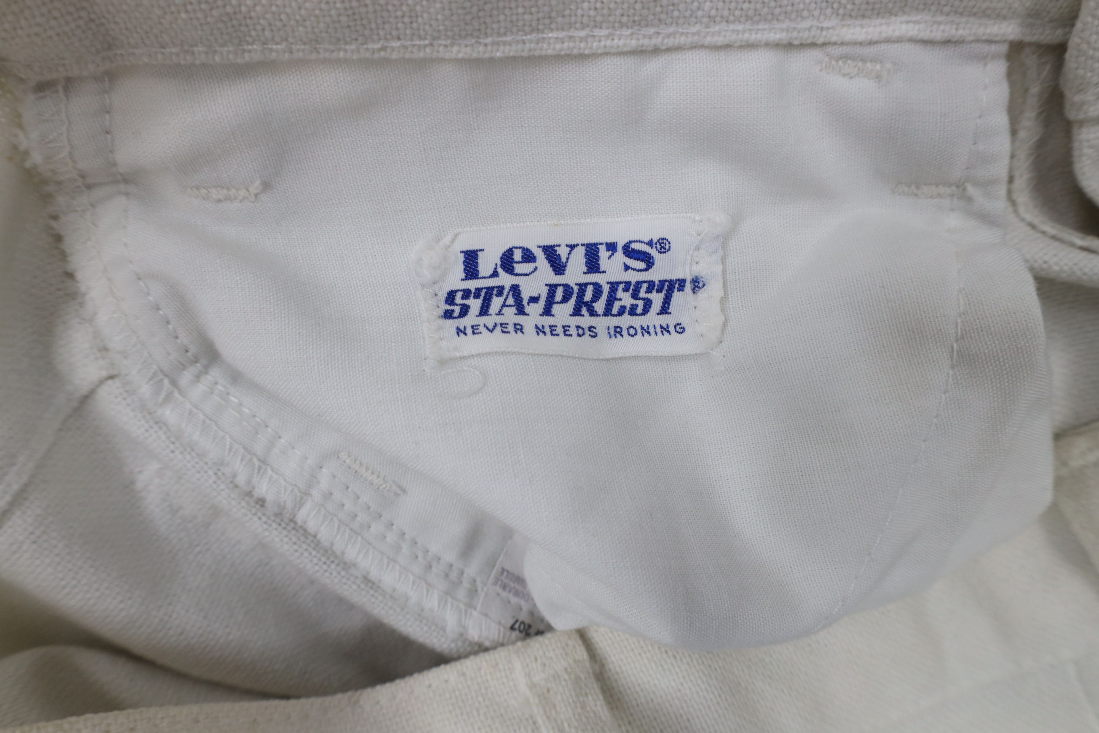 Levi's × Vintage Vintage 70s Levis Knit Wide Leg Bell Bottoms Pants White USA Size 28" / US 6 / IT 42 - 9 Thumbnail