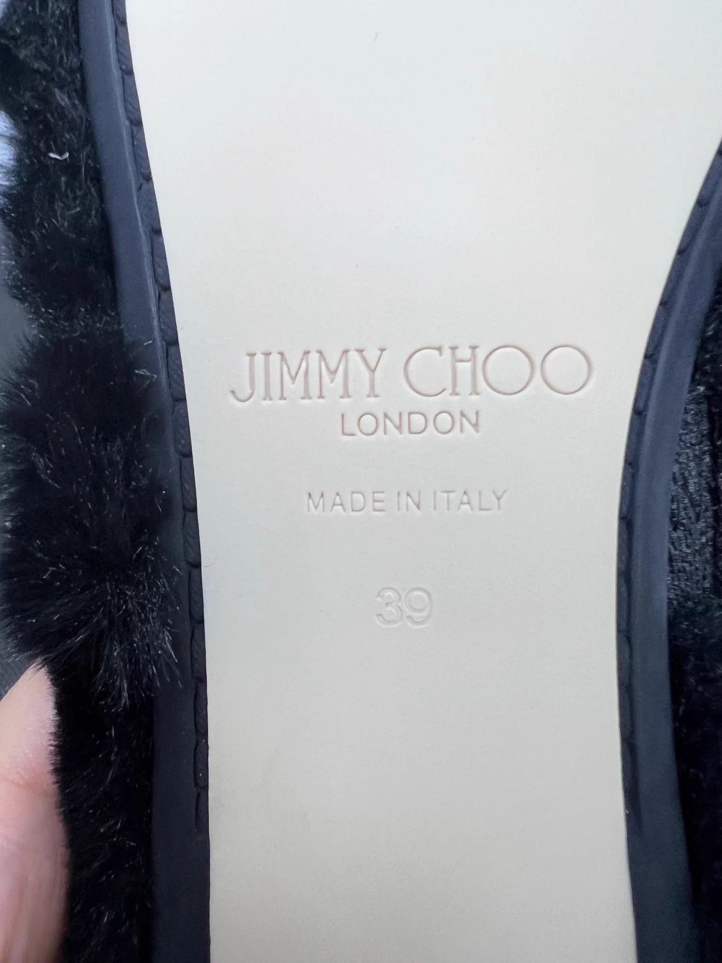Jimmy Choo Jimmy Choo Black Lambskin Crystal Slip-On Flat MJ 39 NWT Size US 8.5 / IT 38.5 - 8 Thumbnail