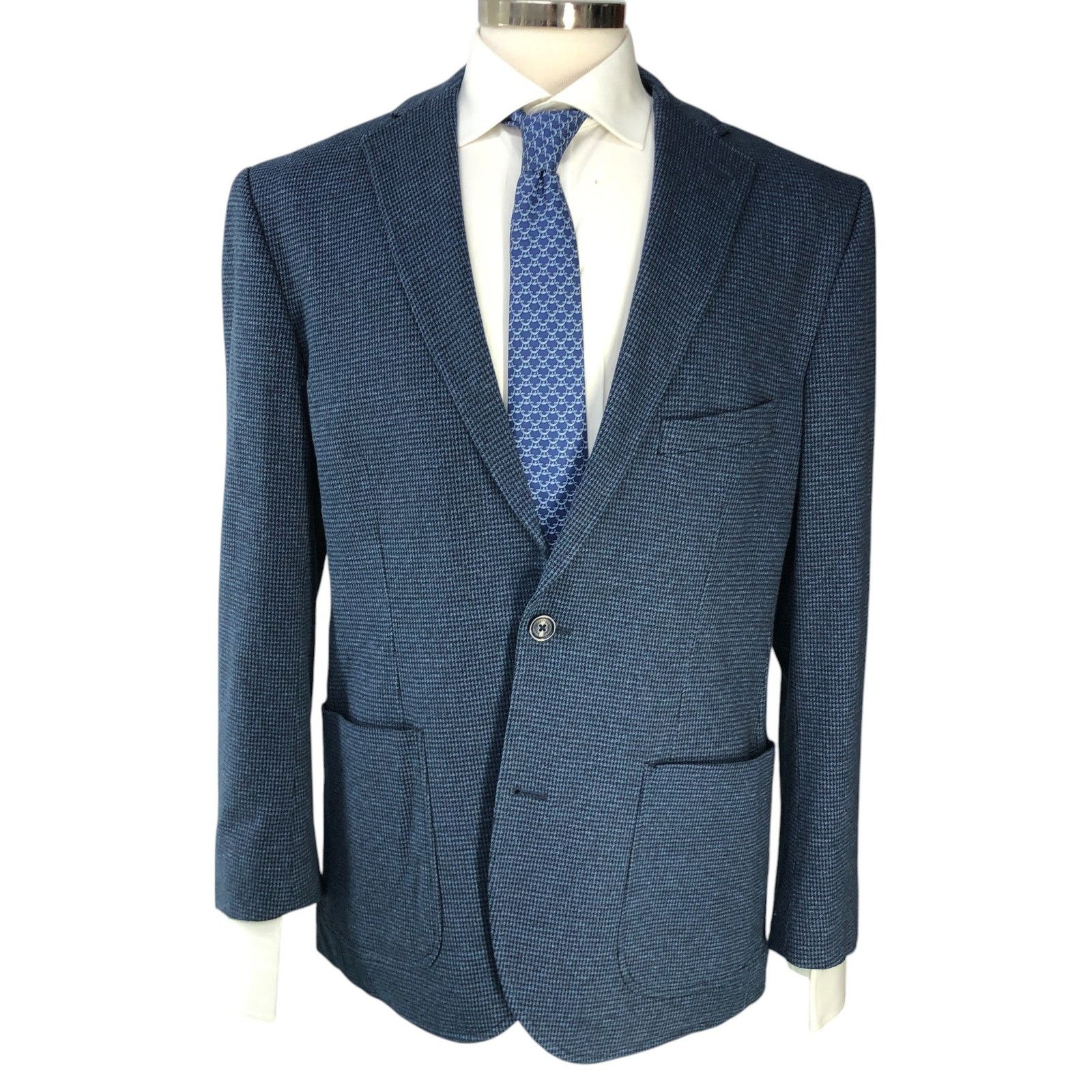 Hart Schaffner Marx Hart Schaffner Marx Sz L Sport Coat Unstructured Houndstooth Size 44R - 13 Thumbnail