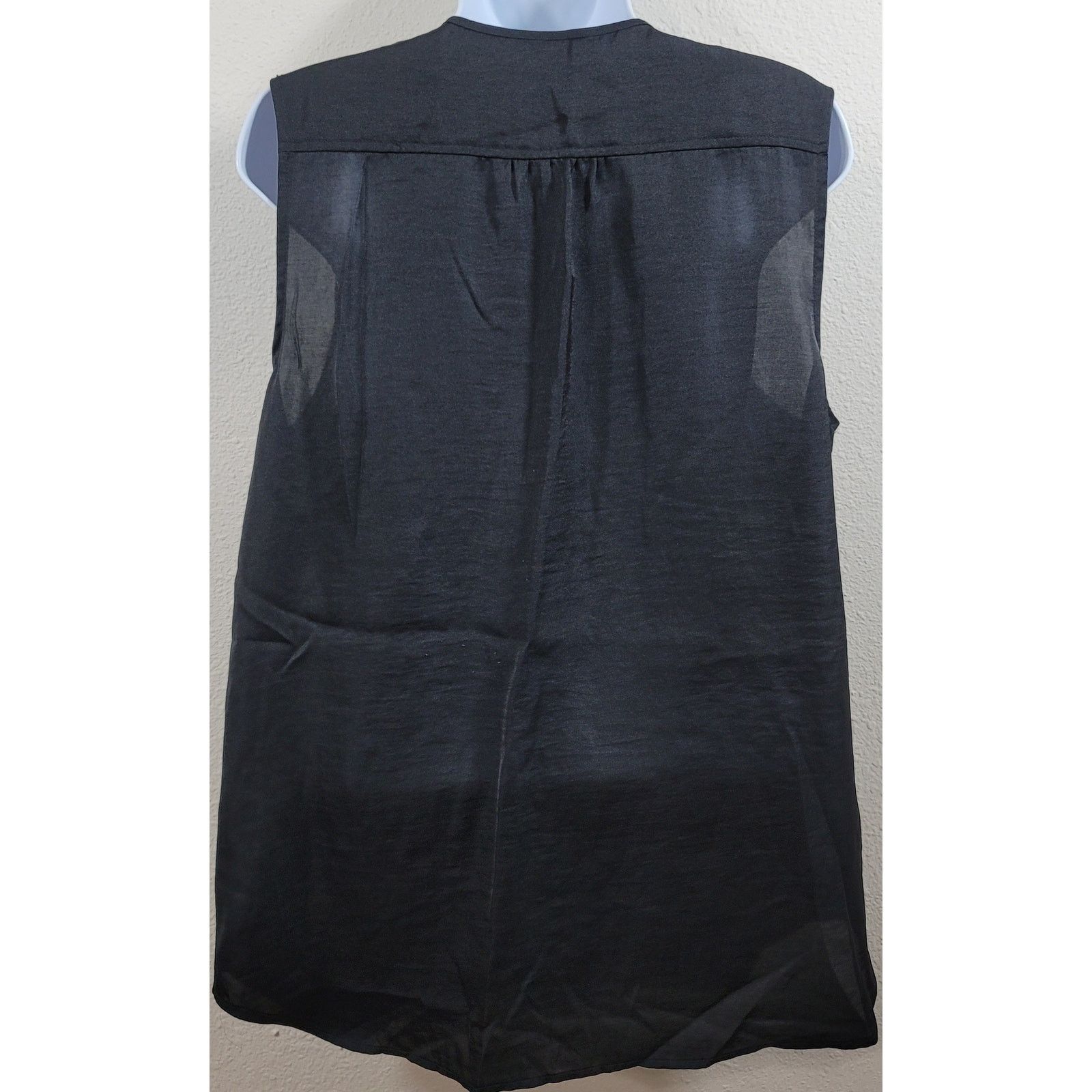 Gap Gap Black Ruffled Button Up Sleeveless Top Large Lightweight Size L / US 10 / IT 46 - 3 Thumbnail