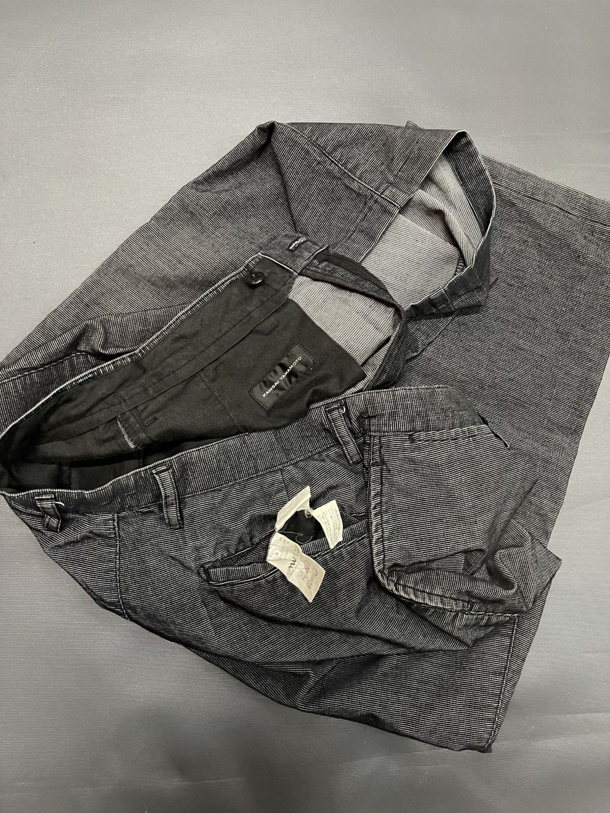 Designer × Japanese Brand × Kansai Yamamoto KANSAI YAMAMOTO DESIGNER DARK GREY CASUAL PANTS Size US 31 - 3 Thumbnail