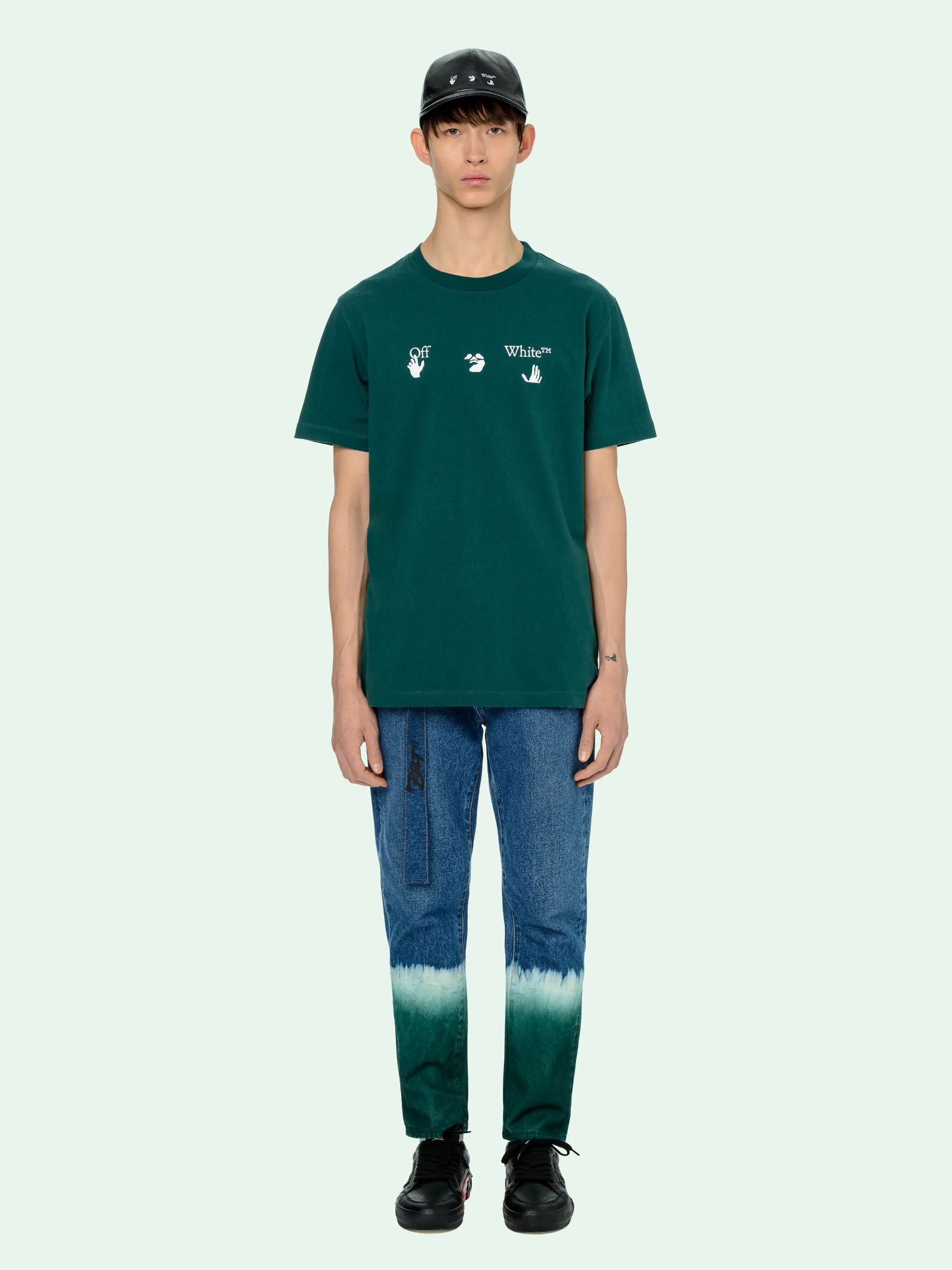 Off-White Green Swimming Man Big Logo T-Shirt Size XS / US 0-2 / IT 36-38 - 4 Thumbnail