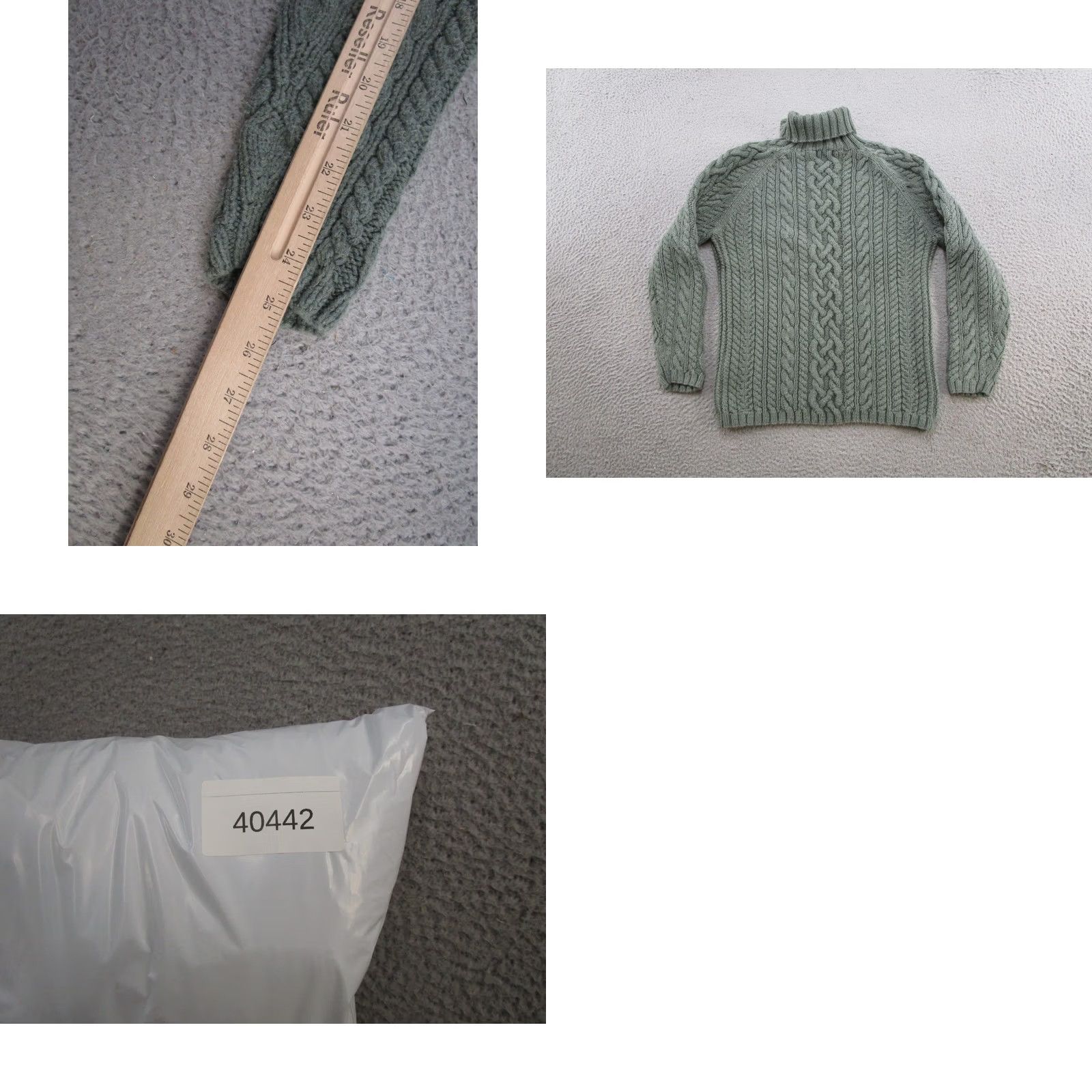 Lands' End VINTAGE Lands' End Green Cable Knit Fisherman Pullover Heavy Sweater Womens SZ S Size S / US 4 / IT 40 - 8 Thumbnail