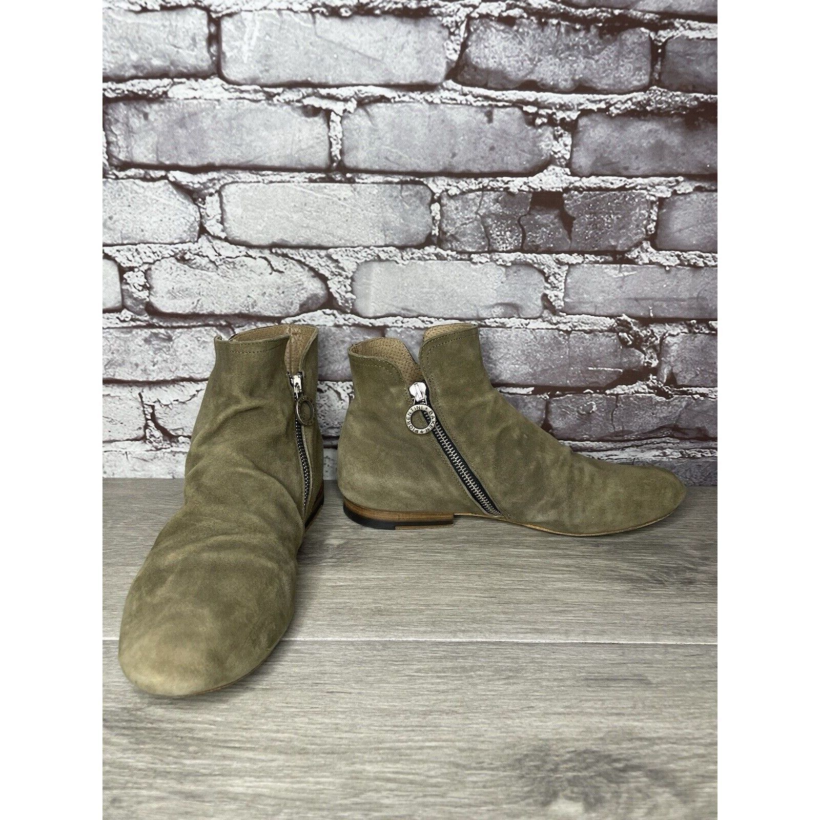 Fiorentini + Baker Fiorentini + Baker Goodyear Taupe Suede Side Zip Ankle Boots Size US 8 / IT 38 - 22 Thumbnail