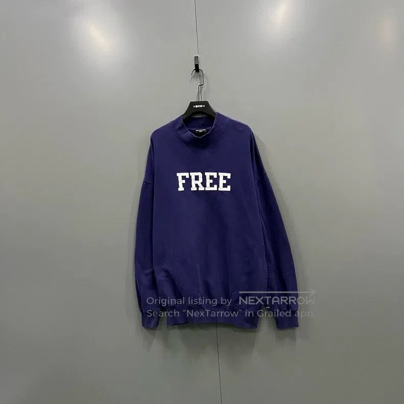 Balenciaga Navy Blue Lettering FREE Hoodie