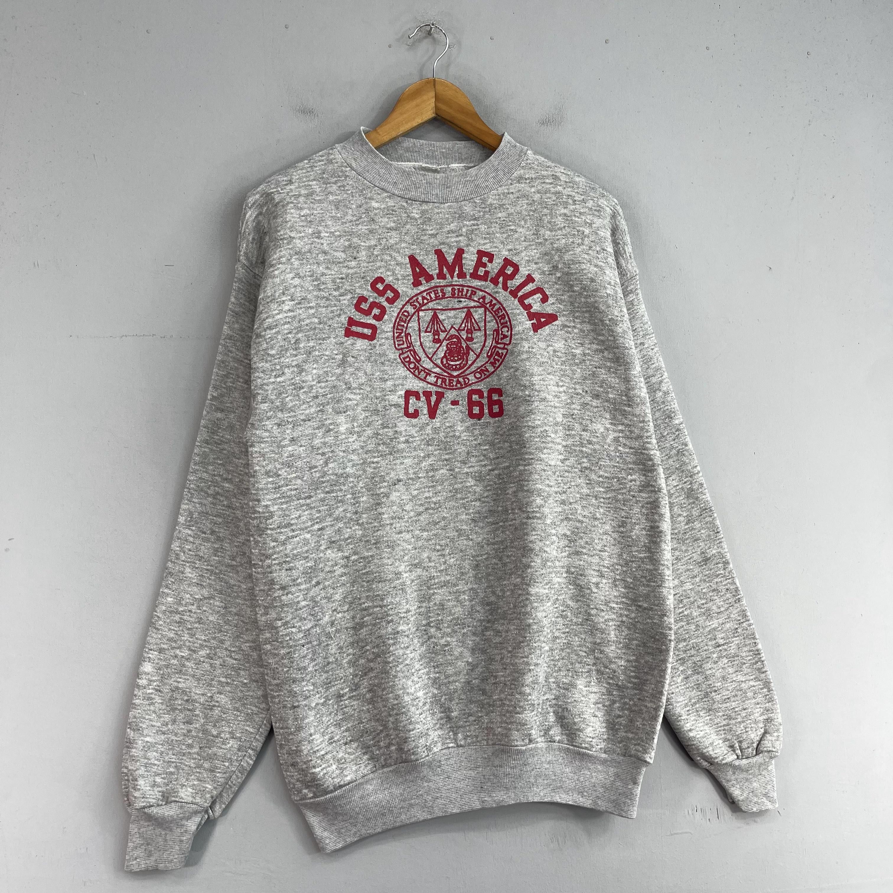 Vintage Vintage CV - 66 USS America Spellout Printed Sweatshirt Size US M / EU 48-50 / 2 - 3 Thumbnail