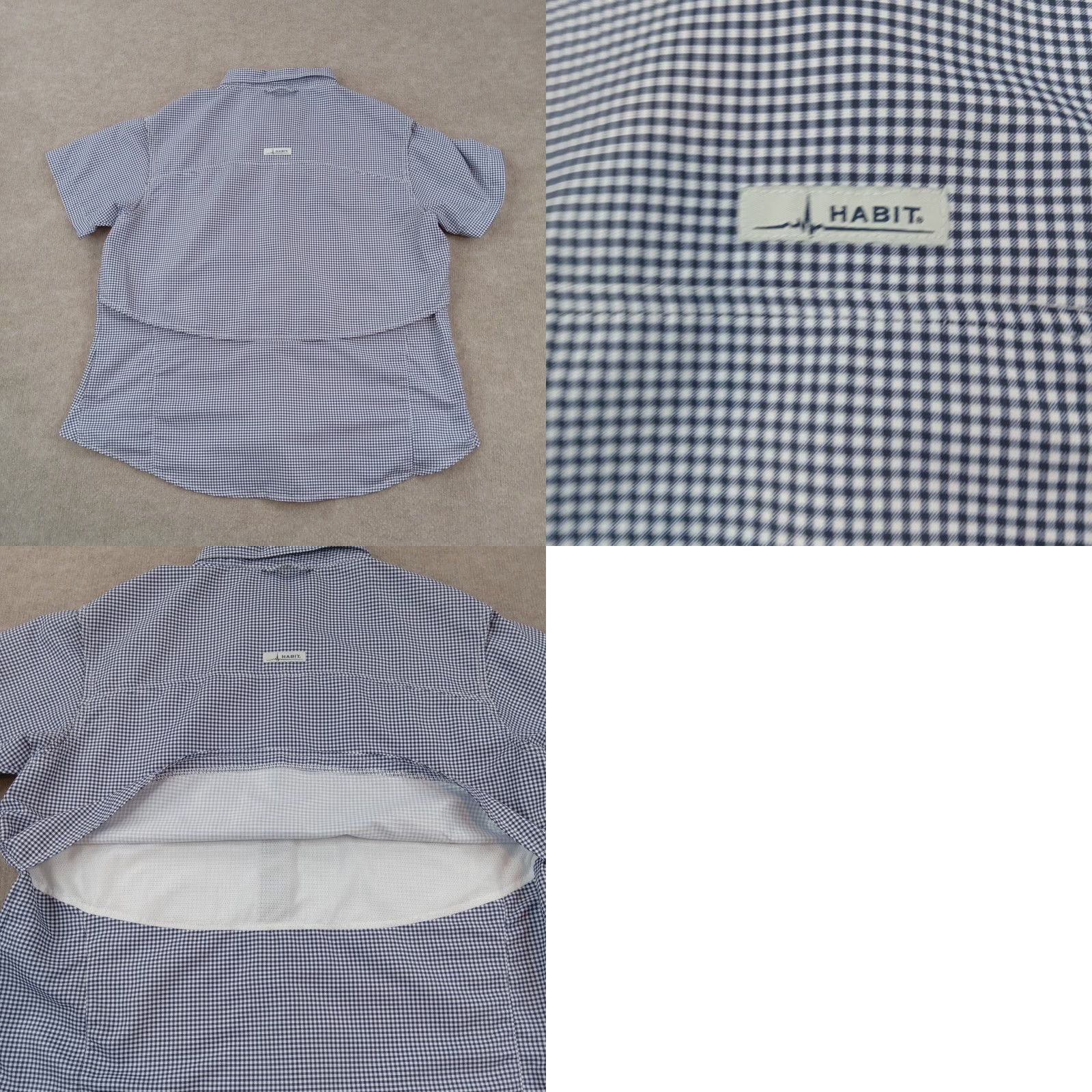 Habitat Habit Women's Blue White Check Button-Up Shirt XXL Short Sleeve Breathable Casual Size XXL / US 16-18 / IT 52-54 - 8 Thumbnail