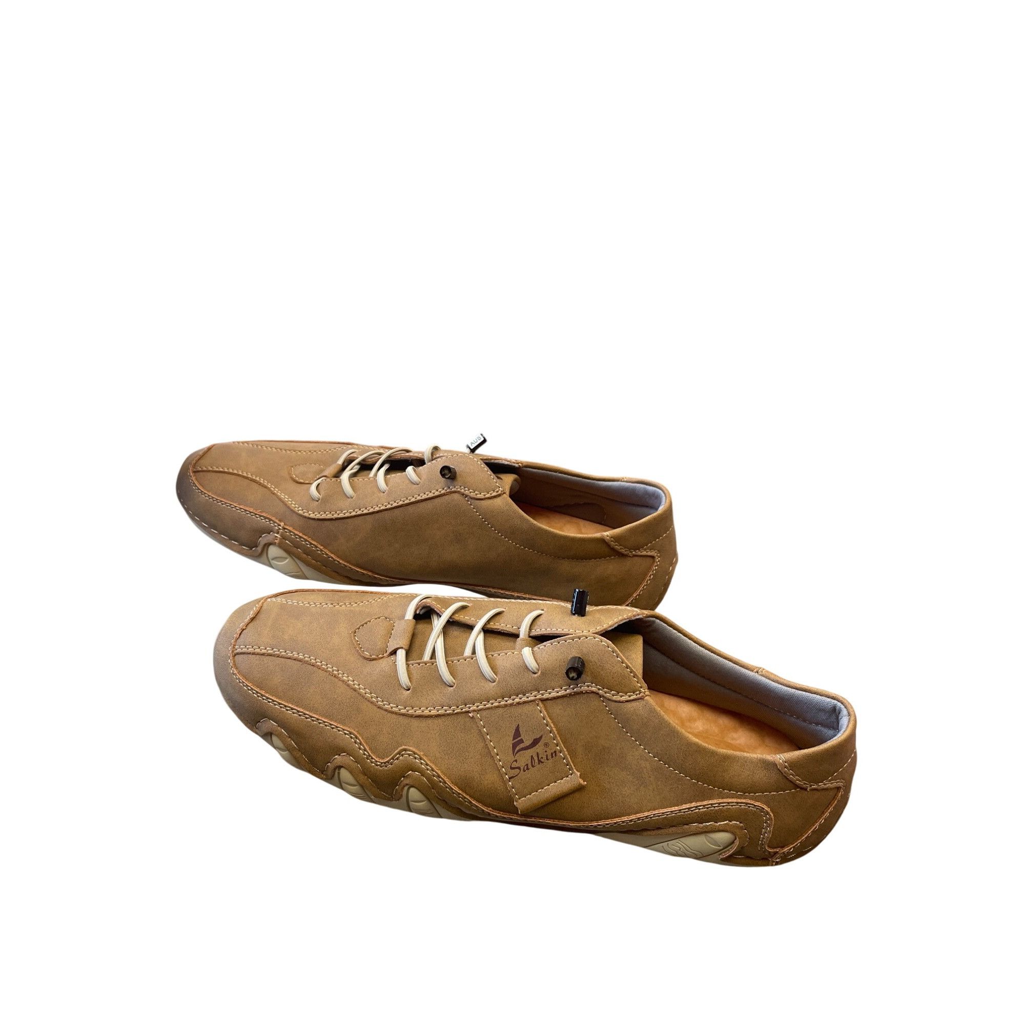 Other Salkin USA Mens Brown Faux Leather Casual Shoes Size 44/10 S Size US 10 / EU 43 - 4 Thumbnail