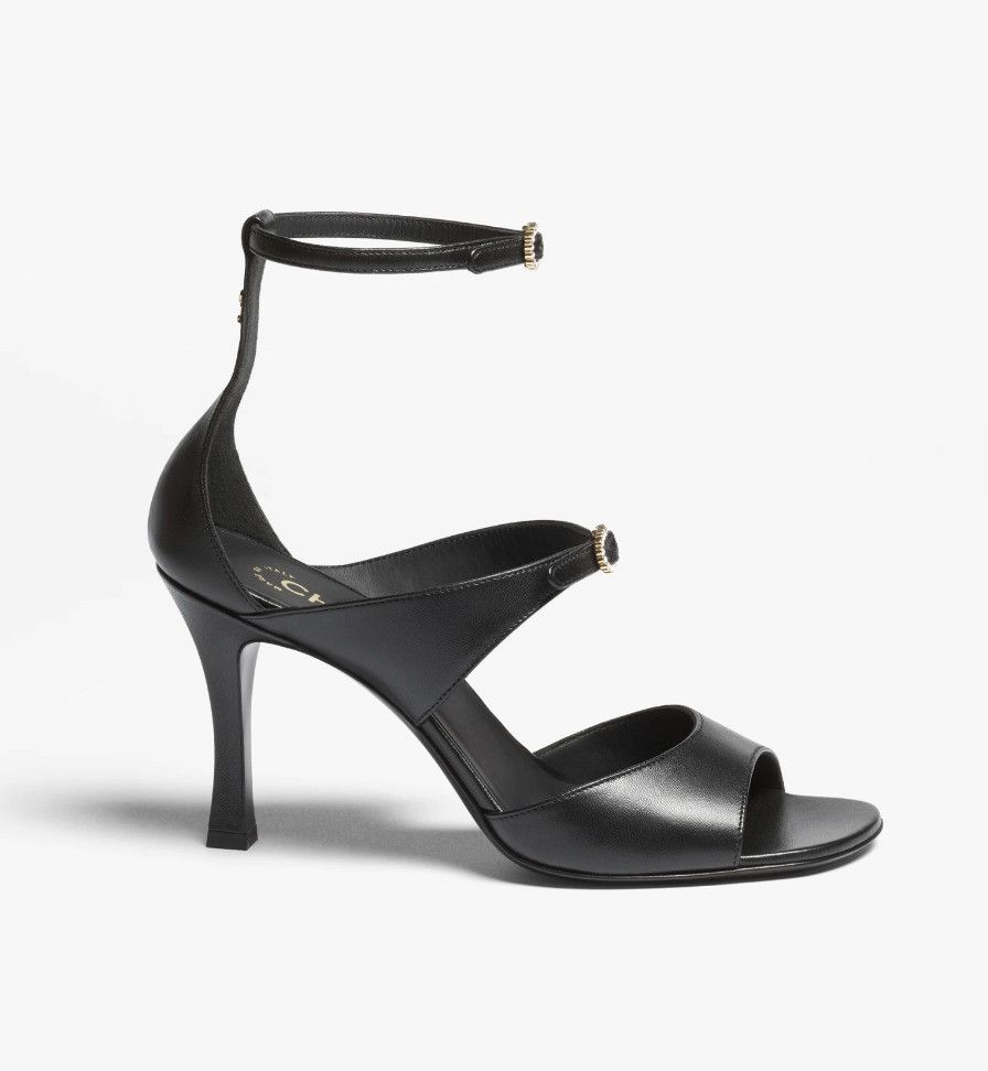 Chanel o1h1sh10526 Heeled Sandals in Black Size US 9.5 / IT 39.5 - 1 Thumbnail