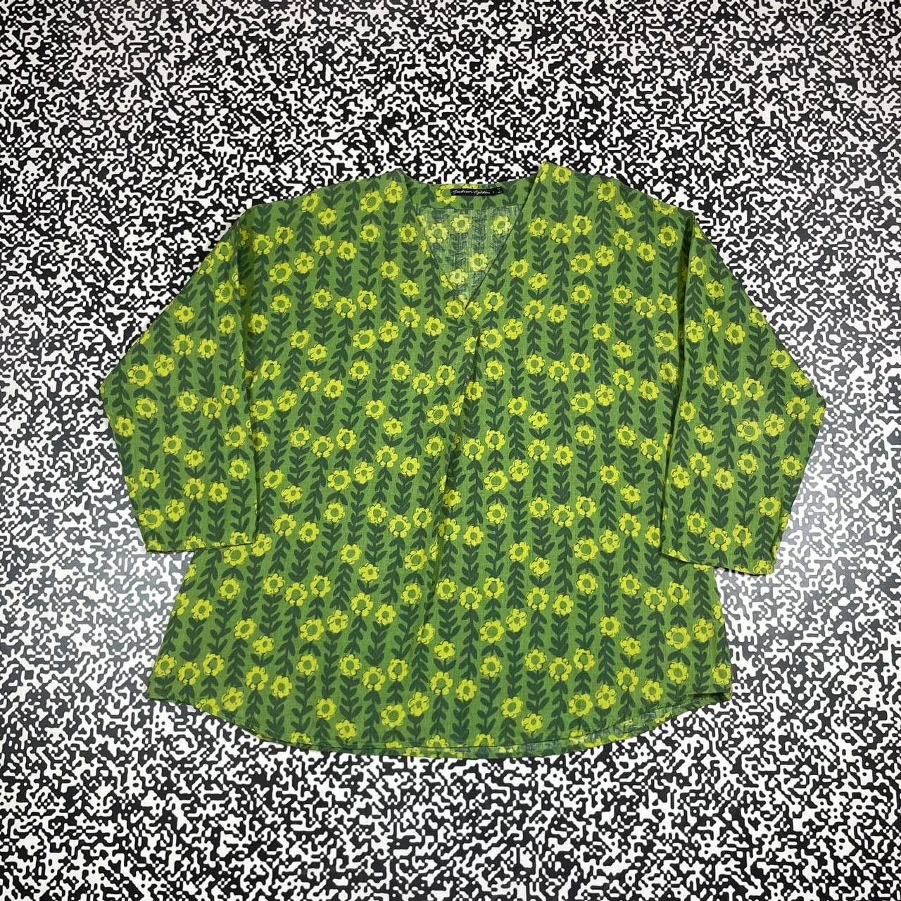 Gudrun Sjoden Vintage Y2K Gudrun Sjoden Floral Flower Boxy Blouses Shirt Size L / US 10 / IT 46 - 3 Thumbnail
