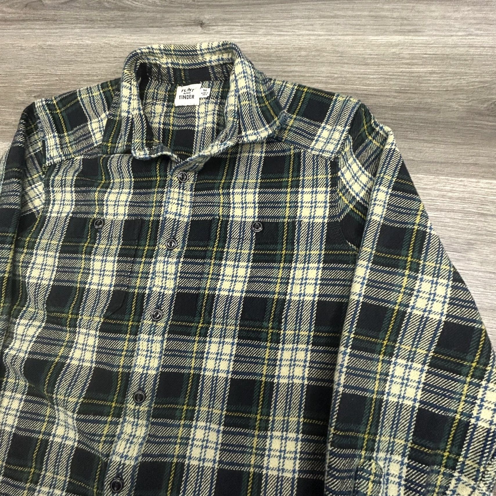 Flint And Tinder Flint And Tinder Flannel Shirt Mens Medium Blue Green Plaid Button Long Sleeve Size US M / EU 48-50 / 2 - 6 Thumbnail