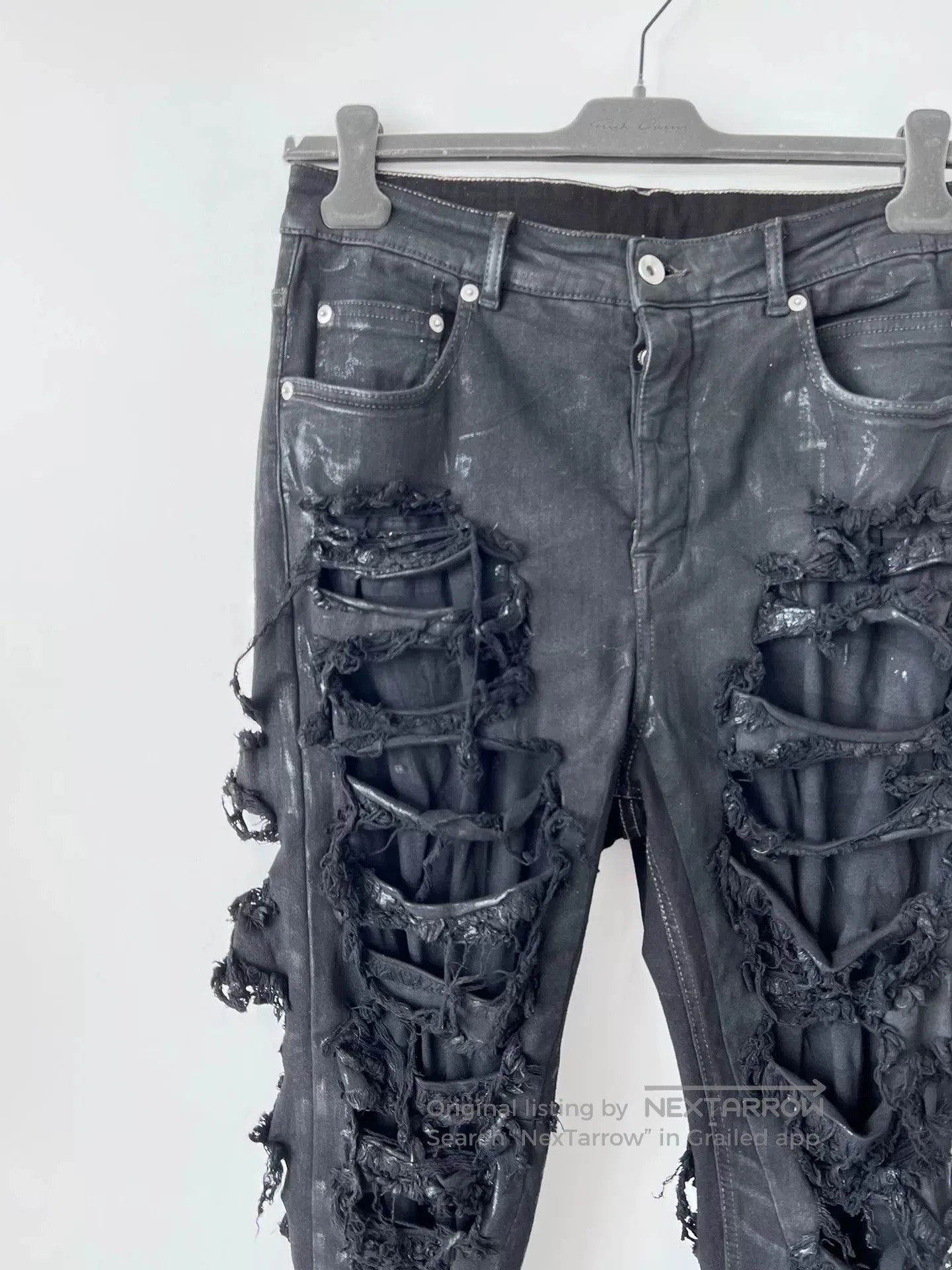 Rick Owens Drkshdw rick owens distressed black denim pants. Size US 31 - 2 Thumbnail