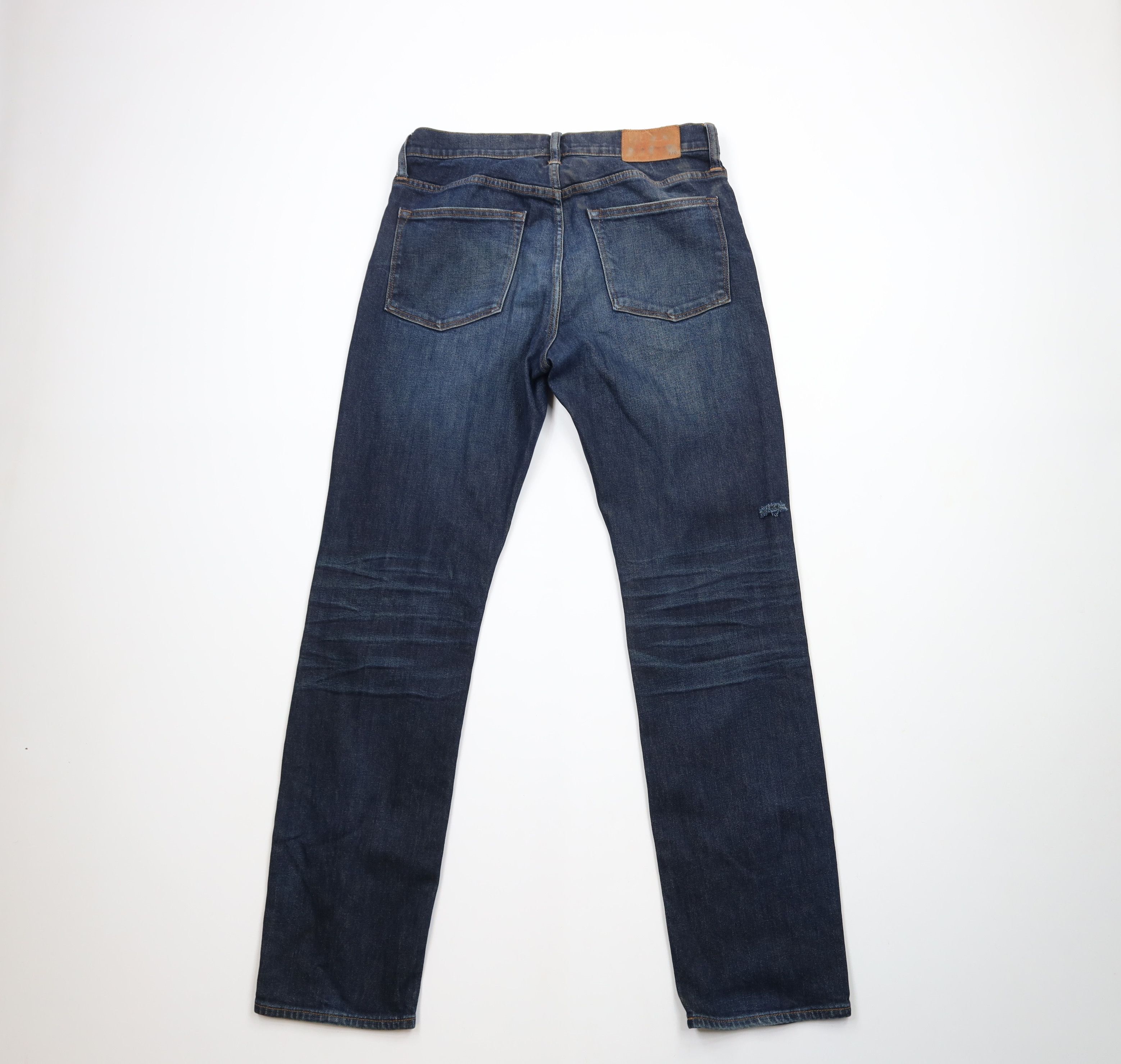 J.Crew × Vintage J Crew Stretch 770 Straight Leg Denim Jeans Dark Wash Blue Size US 32 / EU 48 - 12 Thumbnail