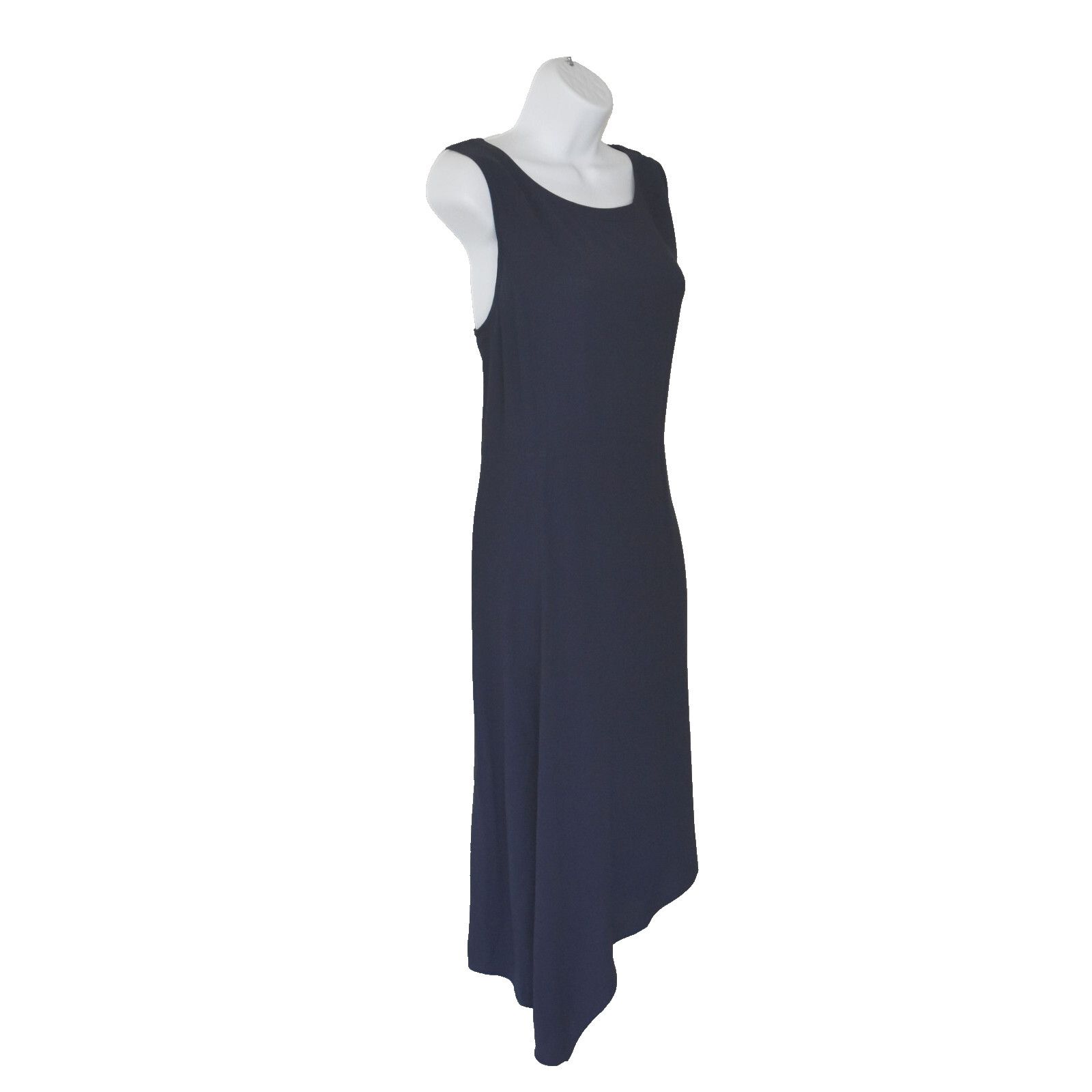 Eileen Fisher EILEEN FISHER Navy Asymmetrical Hemline Sleeveless Dress M Size M / US 6-8 / IT 42-44 - 2 Thumbnail