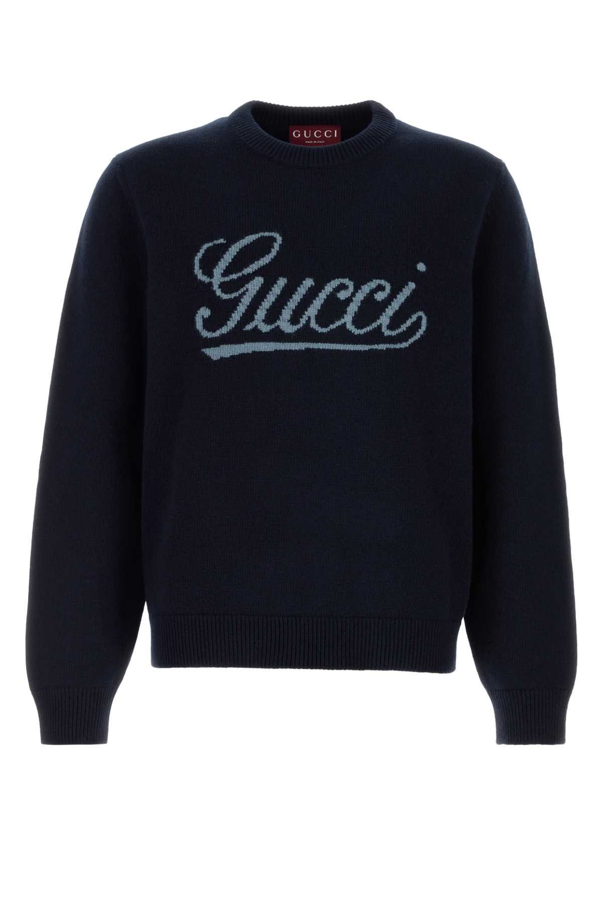 Gucci Midnight Blue Wool Sweater Size US XL / EU 56 / 4 - 1 Thumbnail