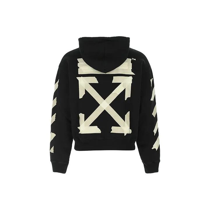 Off-White Black Oversized Hoodie with Arrow Print 0079