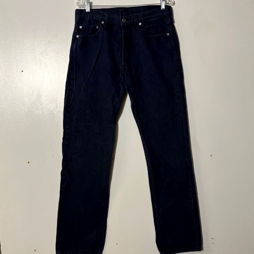 Levi's VNT Levi's 501 Jeans 34x34 Dark Indigo Blue Straight Leg Button Fly Denim M20 Mens Jeans Regular Rise 34 in Denim Blue Vintage: No Size US 34 / EU 50 - 2 Thumbnail