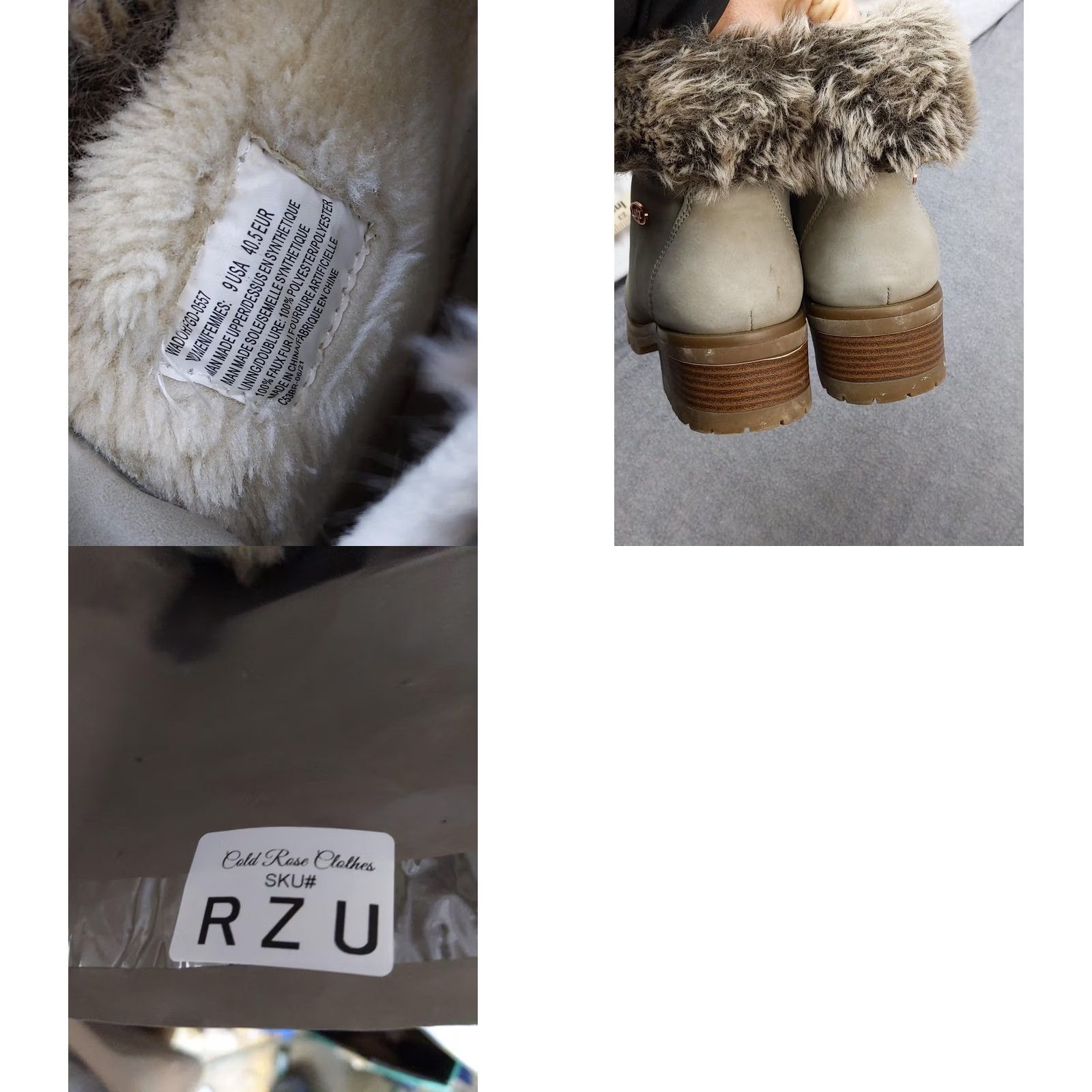 Lugz Lugz Snow Boots Womens Size 9 40.5 Gray Synthetic Fur Lined Ankle Hiking Winter Size US 9 / IT 39 - 8 Thumbnail