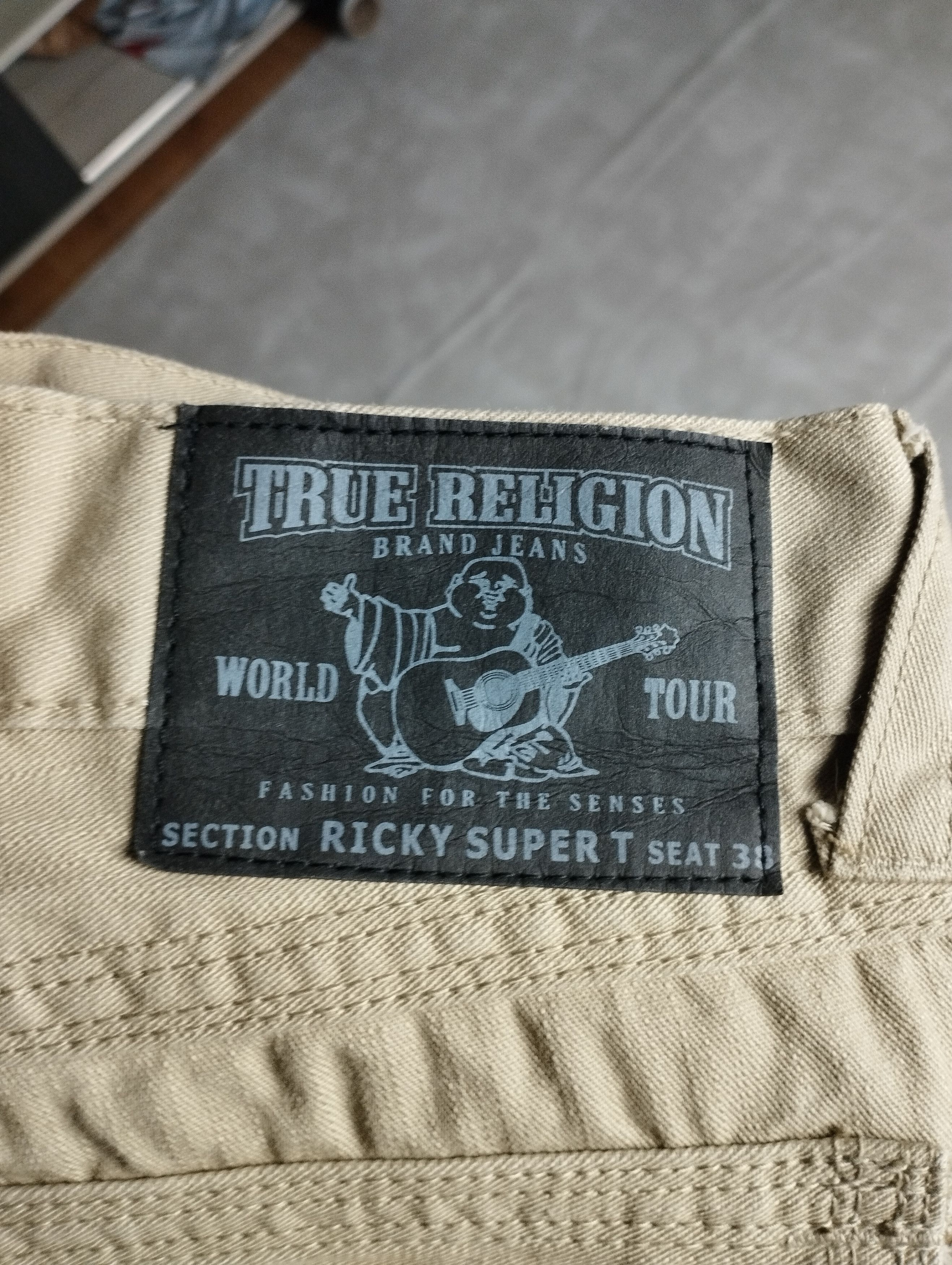True Religion × Vintage True Religion Straight Beige Jeans Pants Ricky Super T Size US 34 / EU 50 - 12 Thumbnail