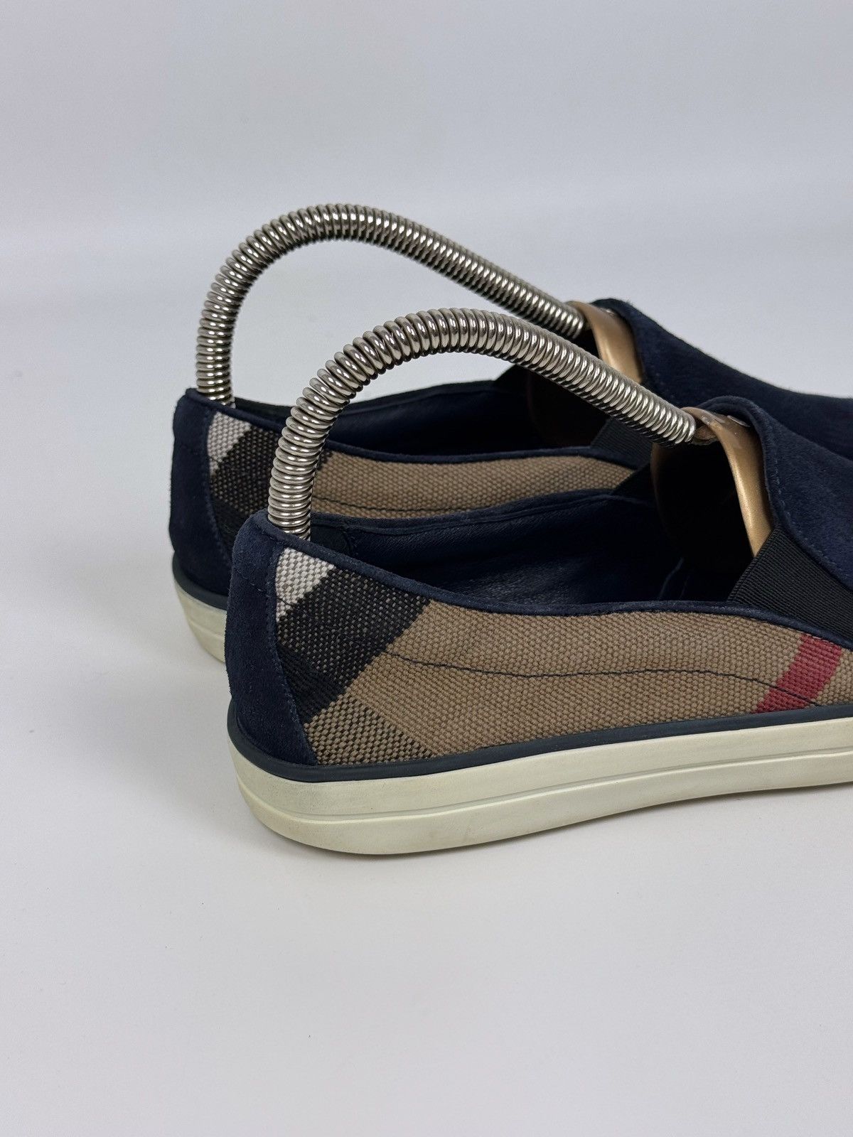 Burberry Faded Burberry Nova Check Suede Slip On Shoes Size US 5 / EU 37 - 7 Thumbnail