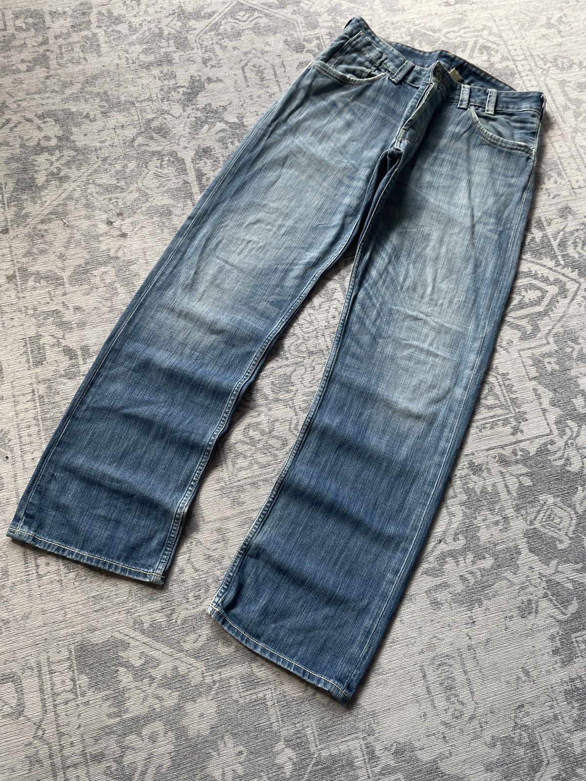 Vintage Vintage Avant Garde Jeans Baggy Wide Faded Mud Washed Y2K Size US 34 / EU 50 - 3 Thumbnail