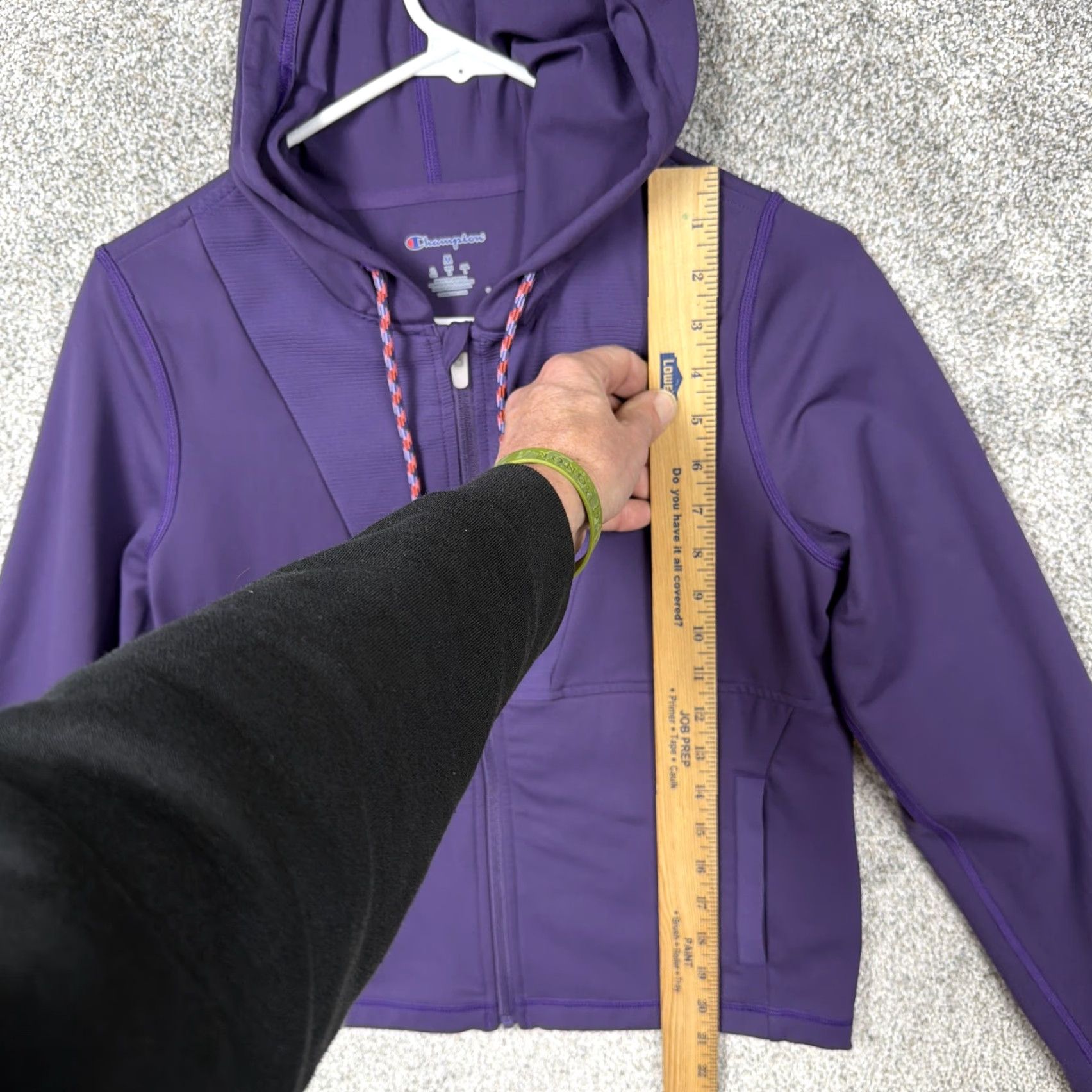 Champion Champion Jacket Womens Medium Purple Hooded Full Zip Thumbholes Athletic Sporty Size M / US 6-8 / IT 42-44 - 3 Thumbnail
