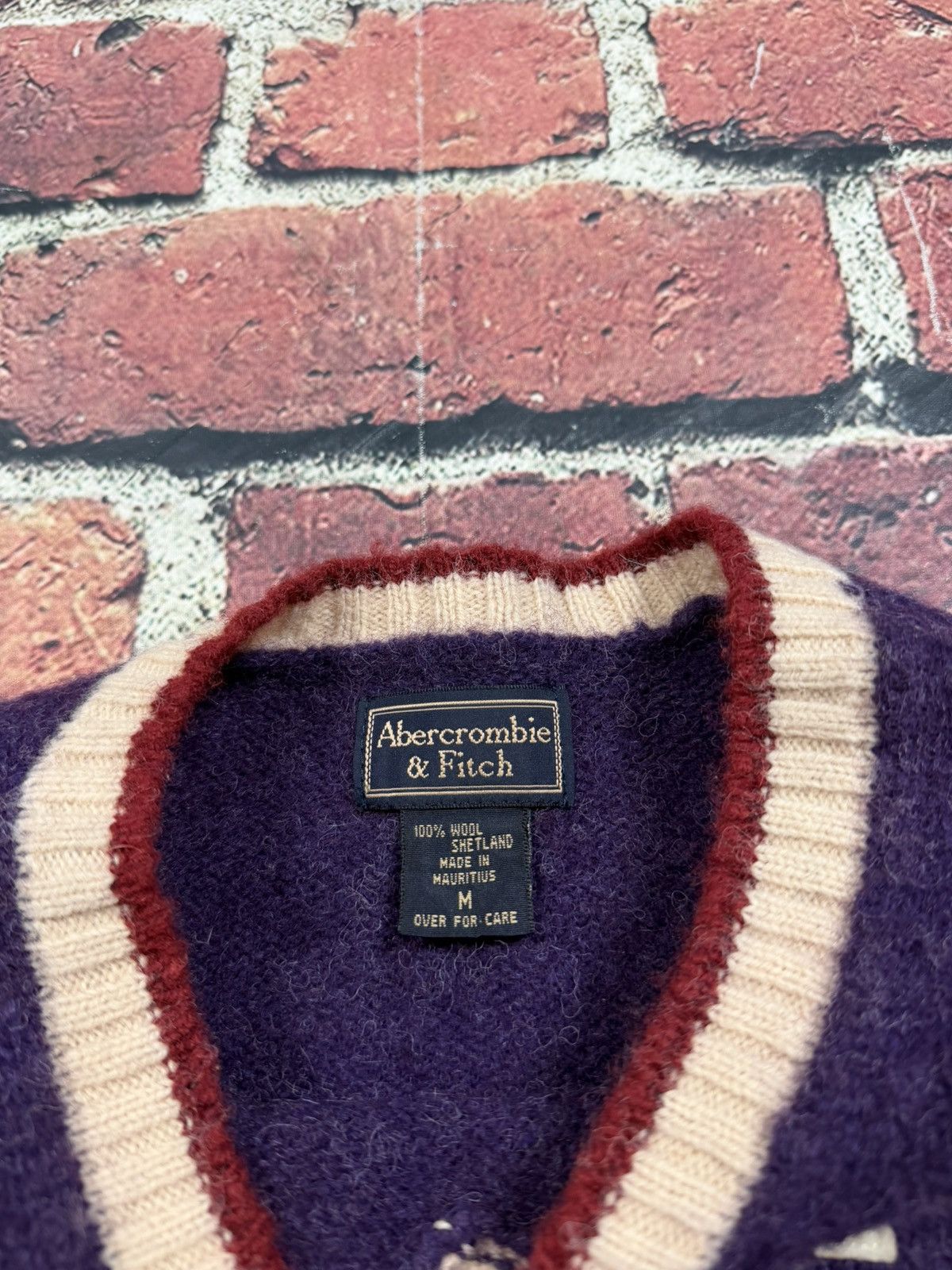 Abercrombie & Fitch Vintage Abercrombie Fitch Shetland Wool Sweater Letterman Size M / US 6-8 / IT 42-44 - 6 Thumbnail