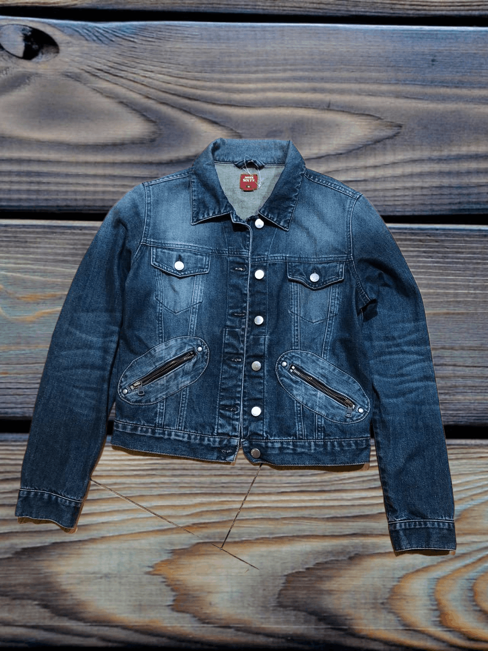 Miss Sixty Vintage Miss Sixty Dark Wash Distressed Denim Jacket Size M / US 6-8 / IT 42-44 - 1 Thumbnail