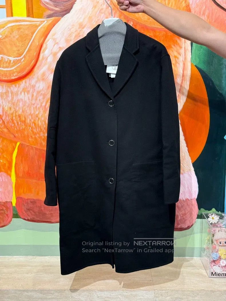 Hermes Hermes Women's Double-Faced Cashmere Coat, Mid-Length, Bla Size XS / US 0-2 / IT 36-38 - 1 Thumbnail