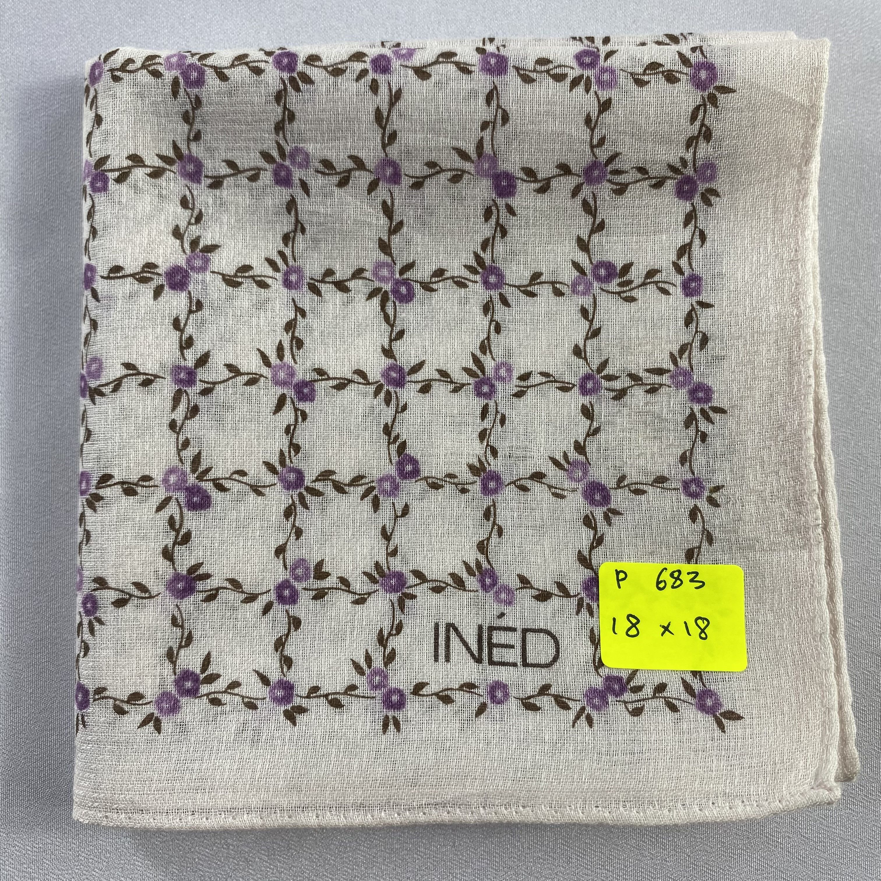 Vintage Ined Handkerchief / Neckerchief / Bandana-P683 Size ONE SIZE - 5 Thumbnail
