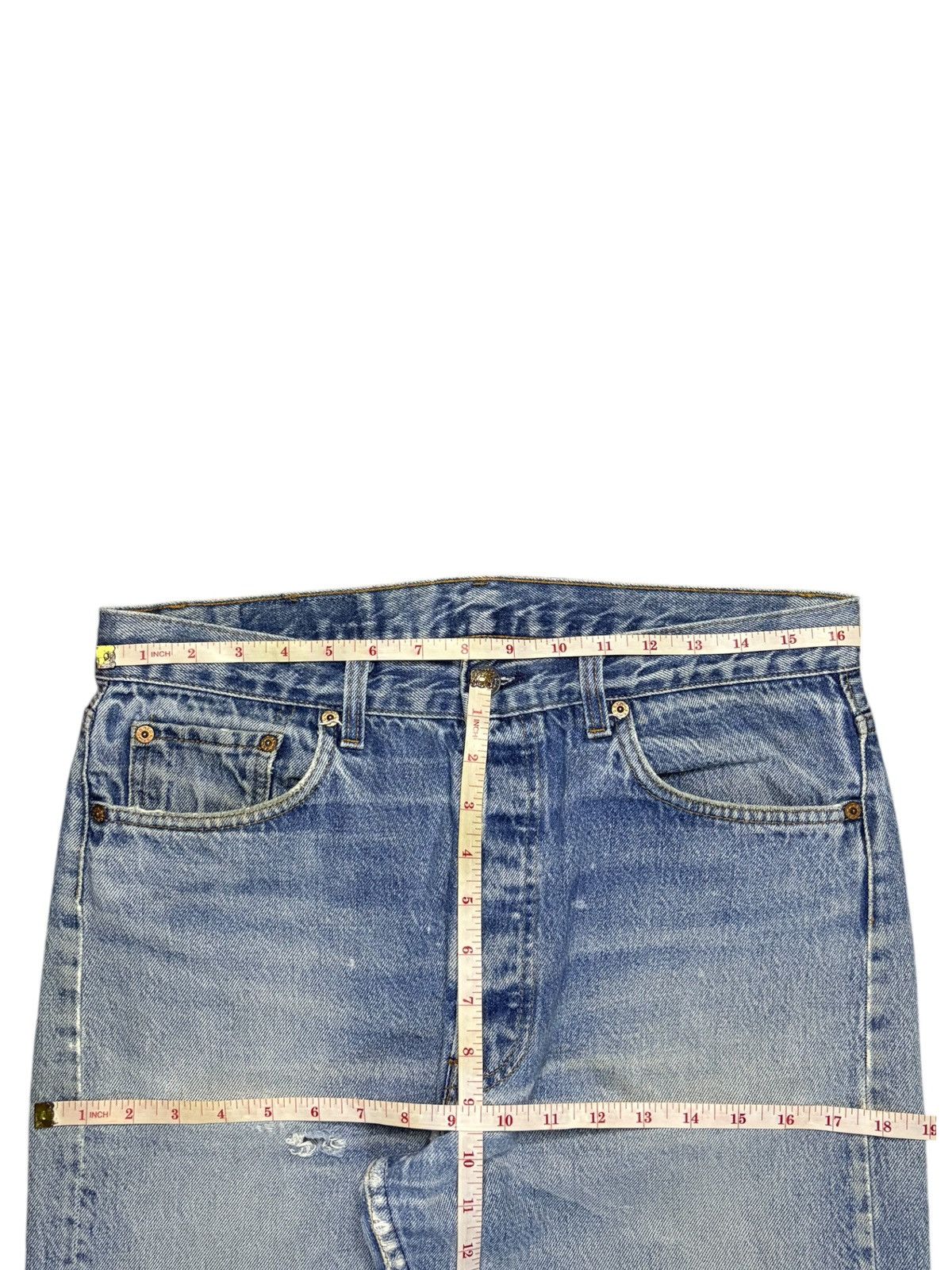 Levi's Vintage 90s Levis 501xx Faded Wash Distress Loose Jeans Size US 33 - 12 Thumbnail