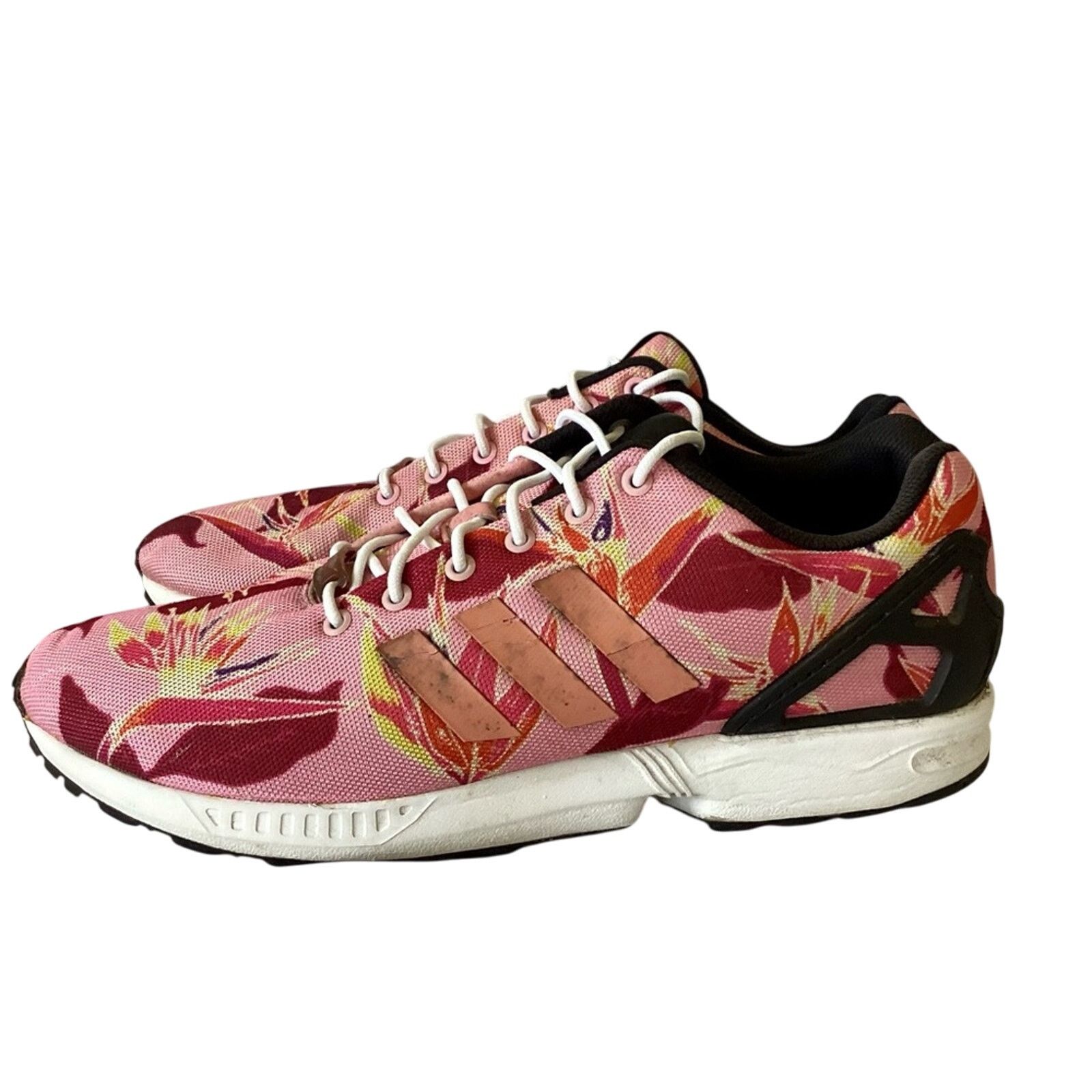 Adidas adidas Pink Floral ZX Flux Sneakers Size US 13 / EU 46 - 4 Thumbnail