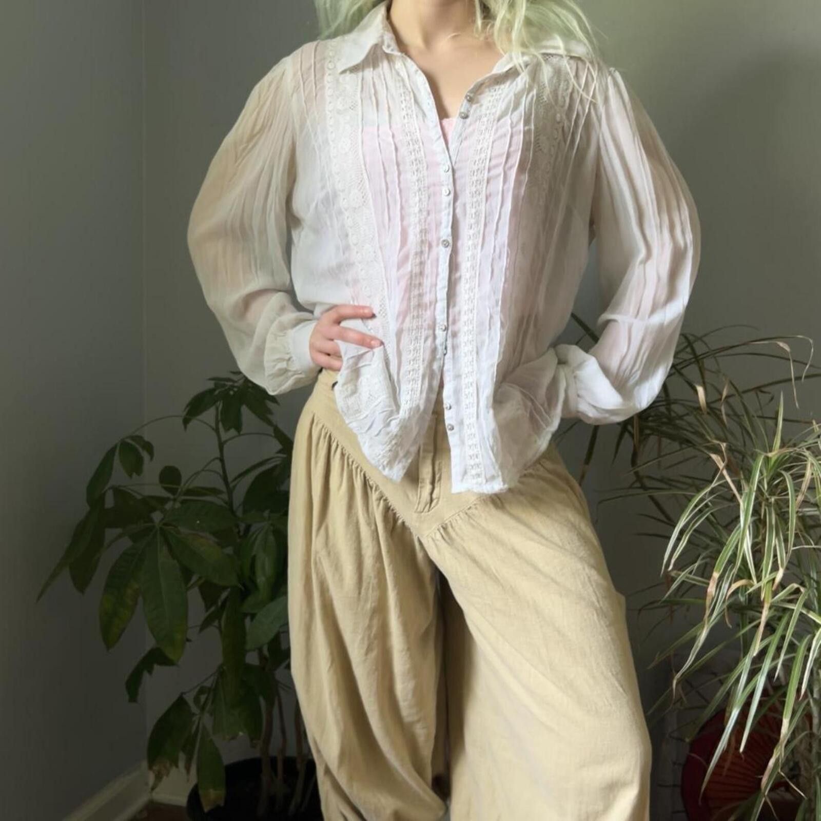 Other White Stag Women's Sheer Blouse Size XL / US 12-14 / IT 48-50 - 2 Thumbnail