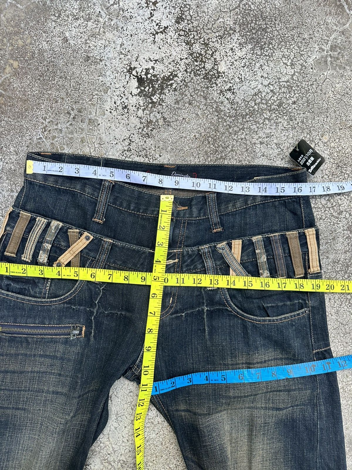 Beauty Beast Y2K Double Waist Dominate Handcrafted Rusty Denim W32 F65 Size US 32 / EU 48 - 6 Thumbnail