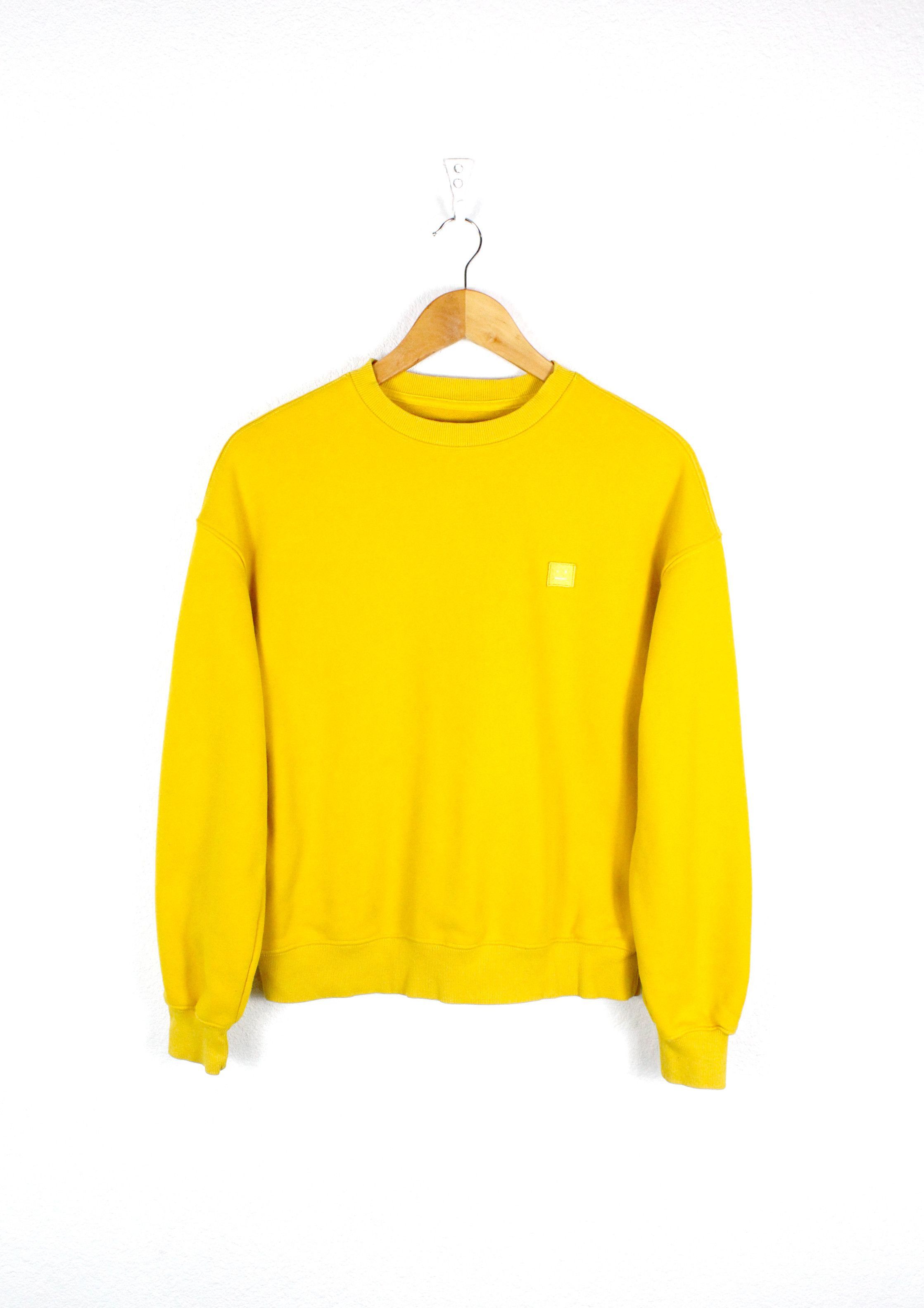 Acne Studios Womens Acne Studios Face Logo Yellow Sweatshirt Size S / US 4 / IT 40 - 1 Thumbnail