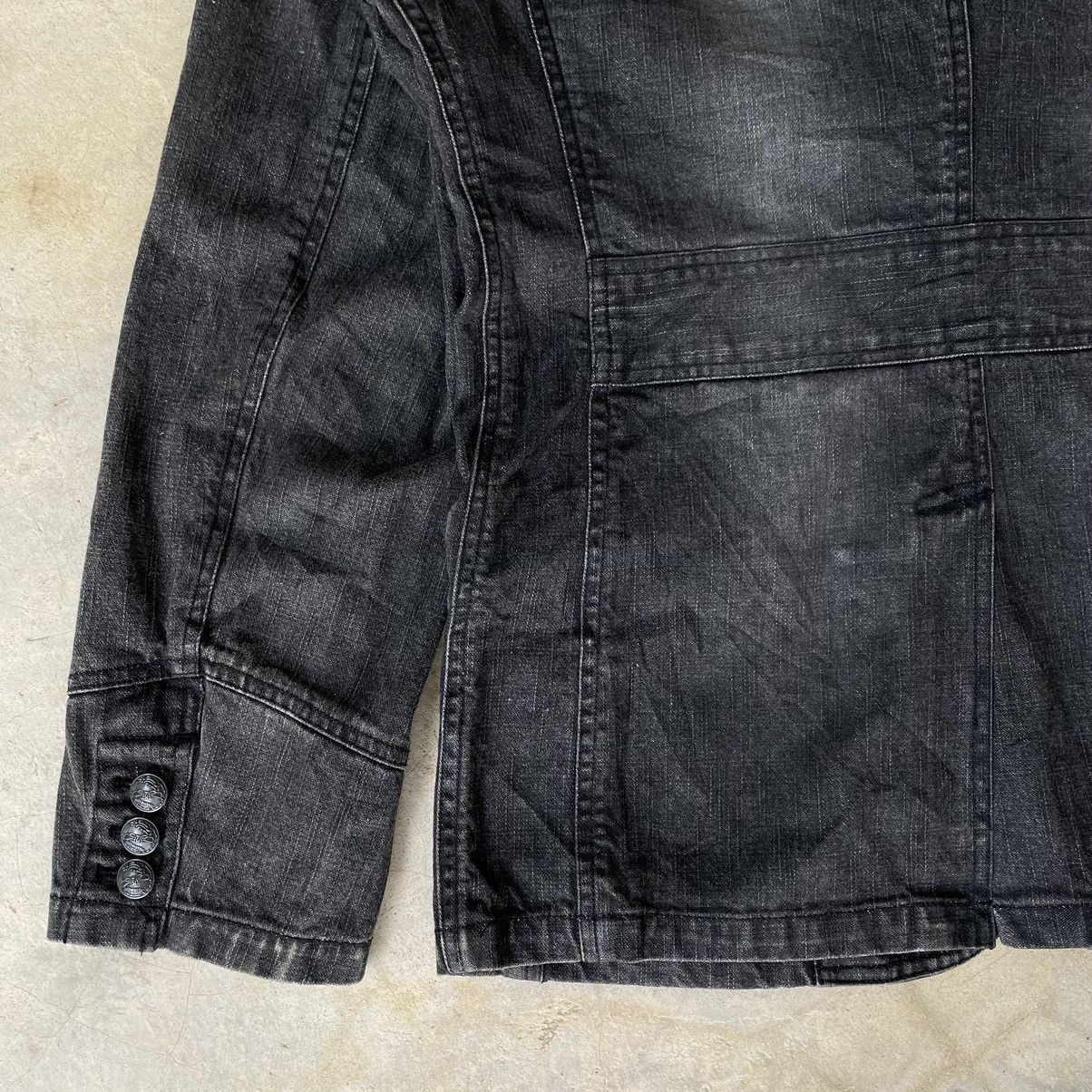 14th Addiction 🇯🇵VINTAGE IN THE ATTIC GOTHIC PUNK BLAZER DENIM COLLAR JACKET Size US S / EU 44-46 / 1 - 21 Thumbnail