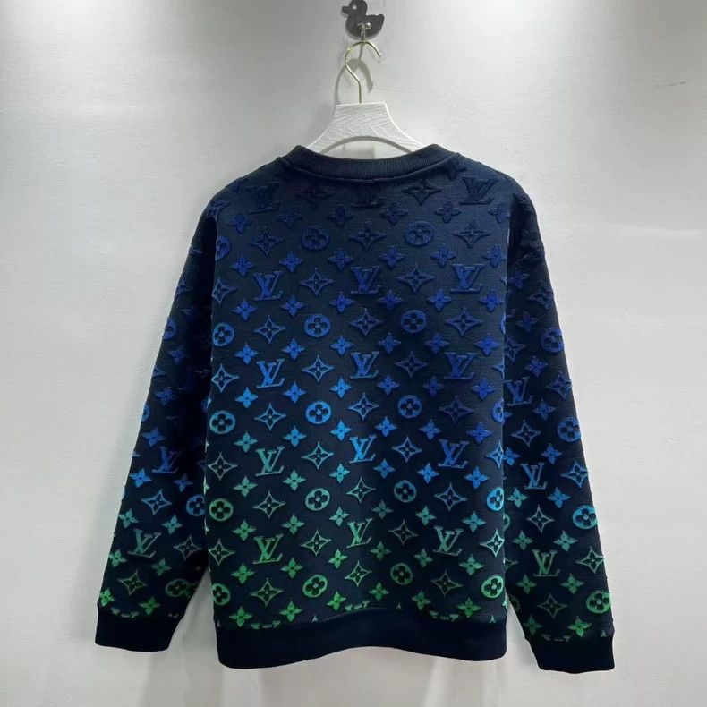 Louis Vuitton Louis Vuitton Dark Blue Colorful Gradient Print Logo Sweat Size US XL / EU 56 / 4 - 4 Thumbnail