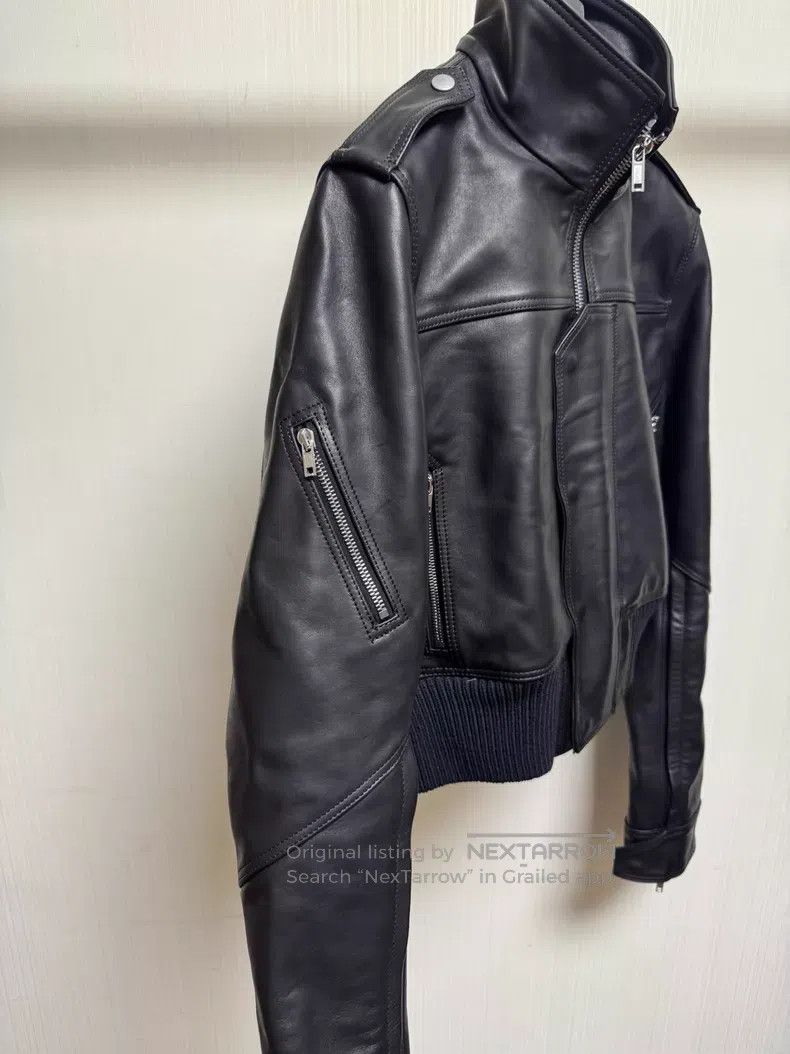 Rick Owens Rick Owens Cropped Leather Biker Jacket 26SS| Size XL / US 12-14 / IT 48-50 - 3 Thumbnail