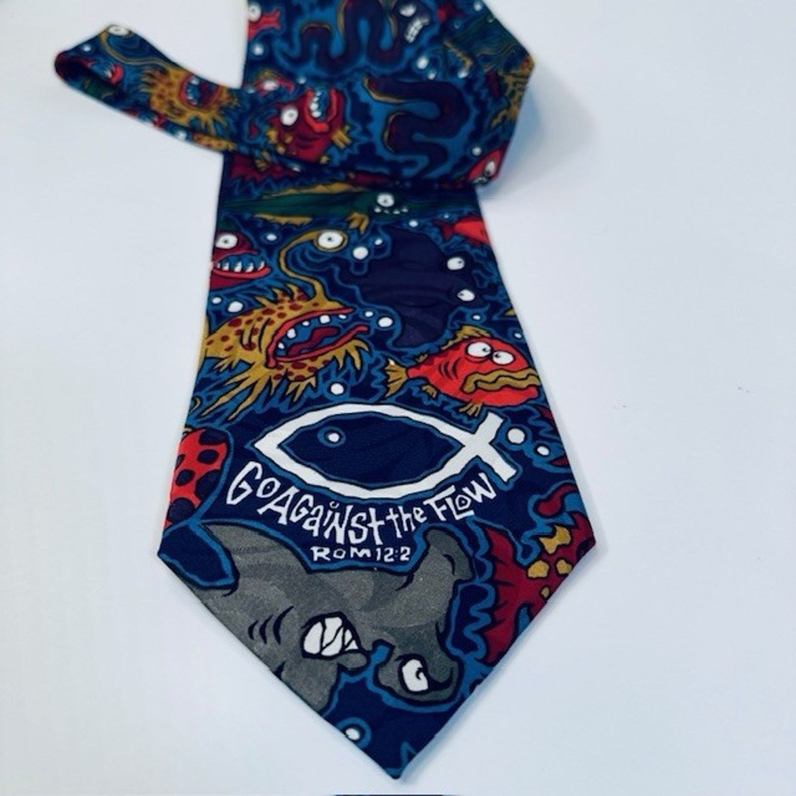 Other Appointed Apparel Neck Tie Go against the Flow Fish Rom 12:2 Size ONE SIZE - 10 Thumbnail