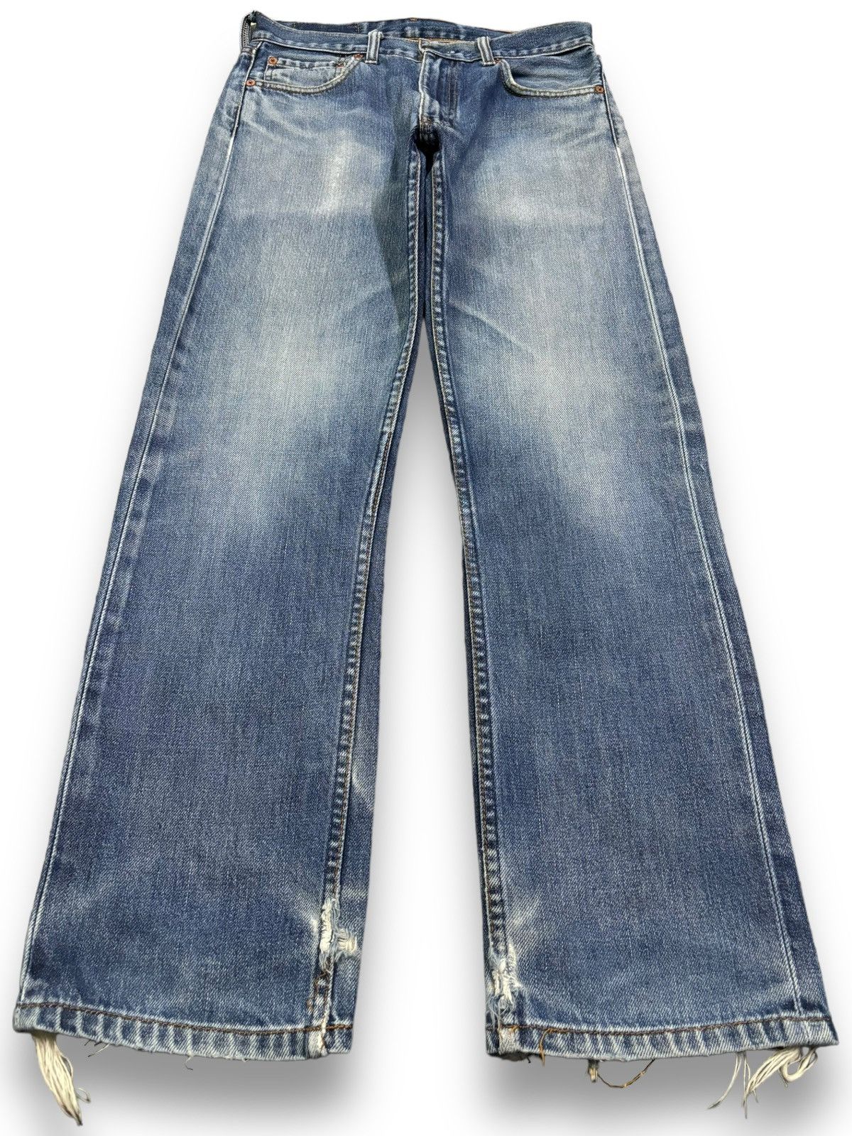 Levi's Vintage 90s Levis 505 Blue Wash Regular Fit Distressed Jeans Size US 29 - 1 Thumbnail