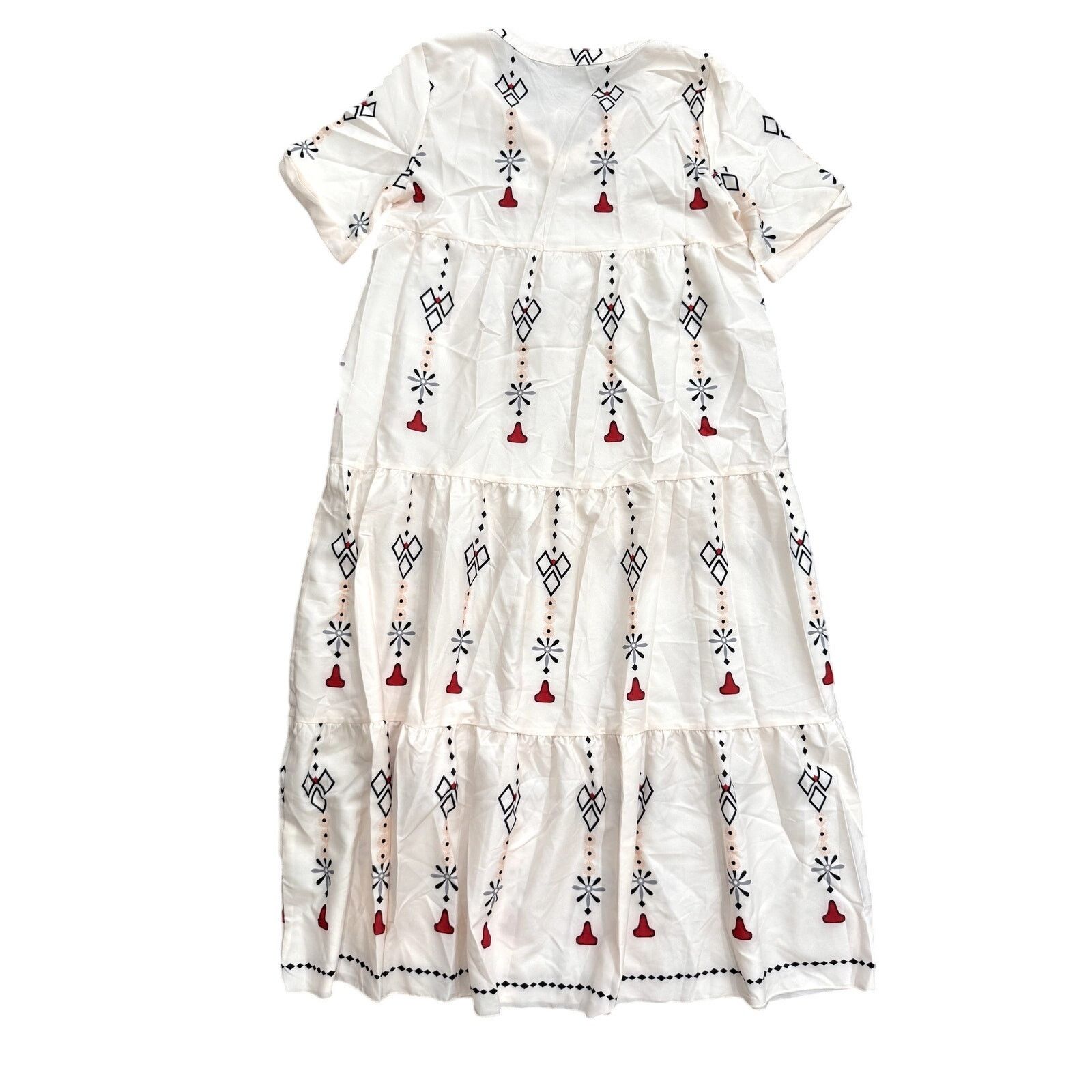Shein A-Line Tribal Print with Tassel Accent Maxi Dress in Peach Size L / US 10 / IT 46 - 2 Thumbnail