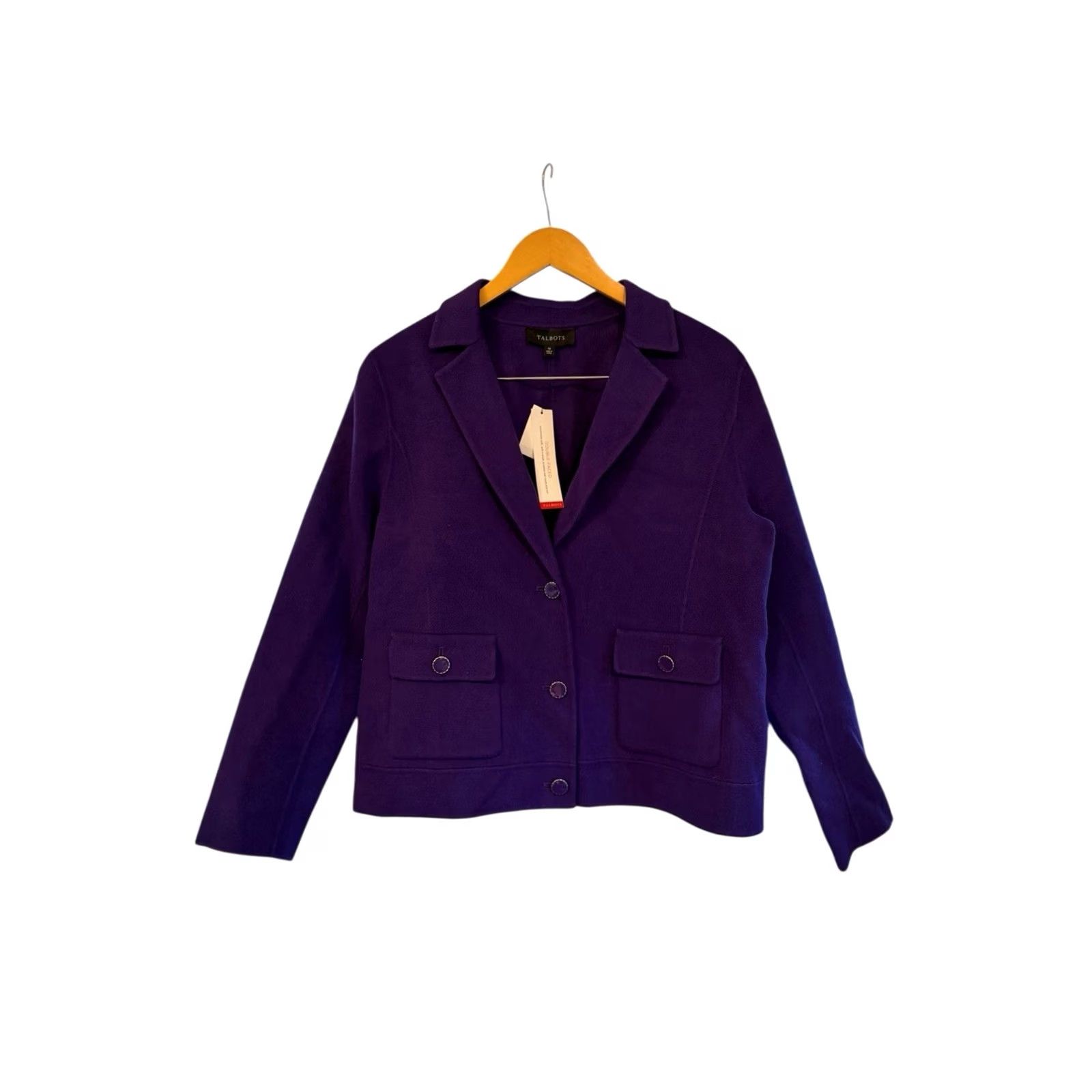 Talbots Talbots WOOL BLEND CROPPED JACKET BLAZER Purple 16 NWT DOUBLE FACE Size XXL / US 16-18 / IT 52-54 - 2 Thumbnail